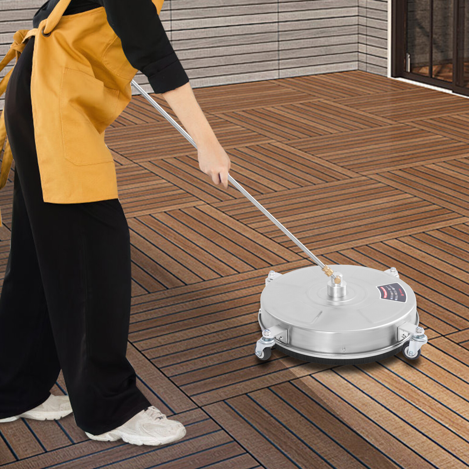 Stainless Steel Round Surface Cleaner with 2 Nozzles, 5000 PSI Power
