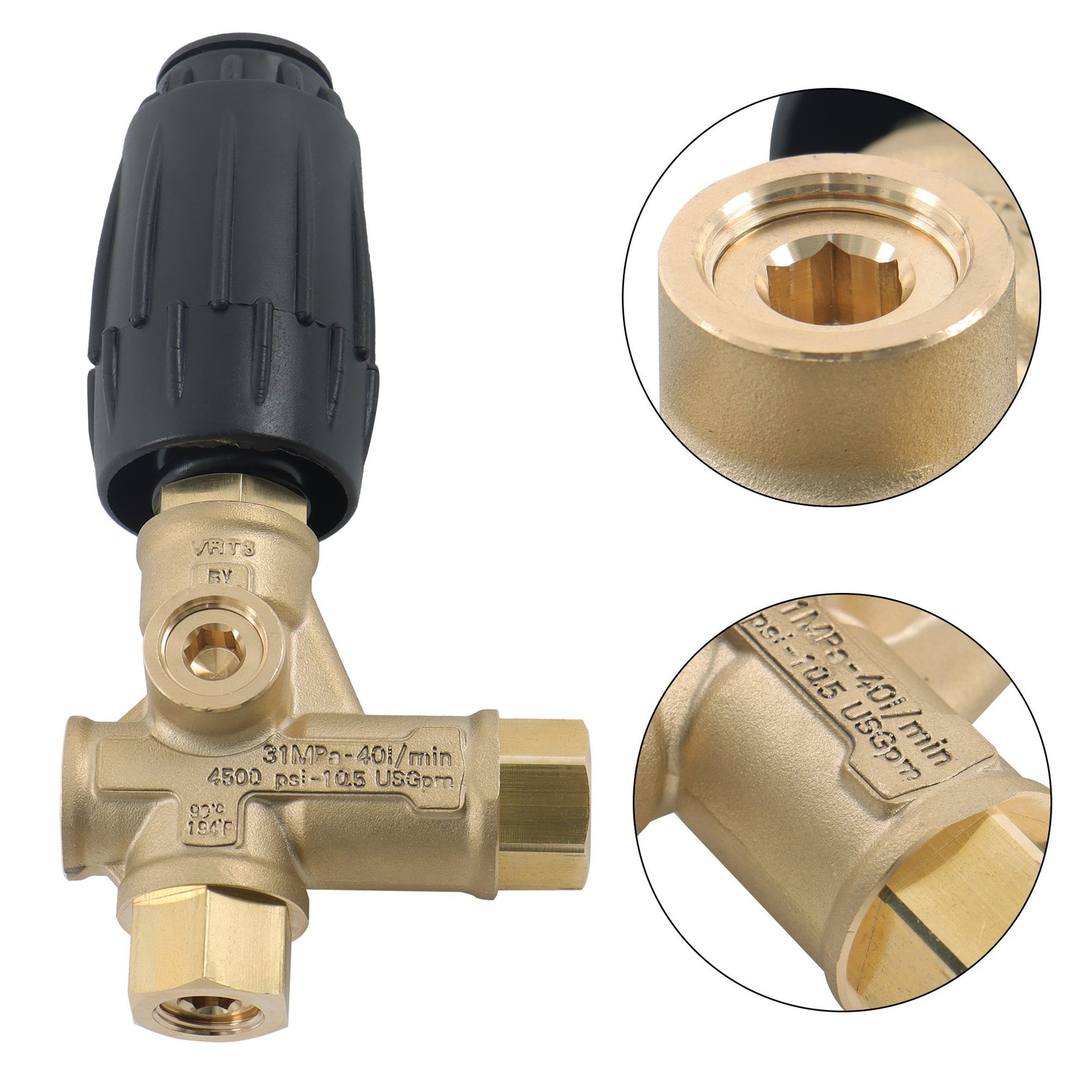 AR VRT3-310 Pressure Washer Pump 4350PSI 8 GPM 3/8″ FNPT Unloader Valve