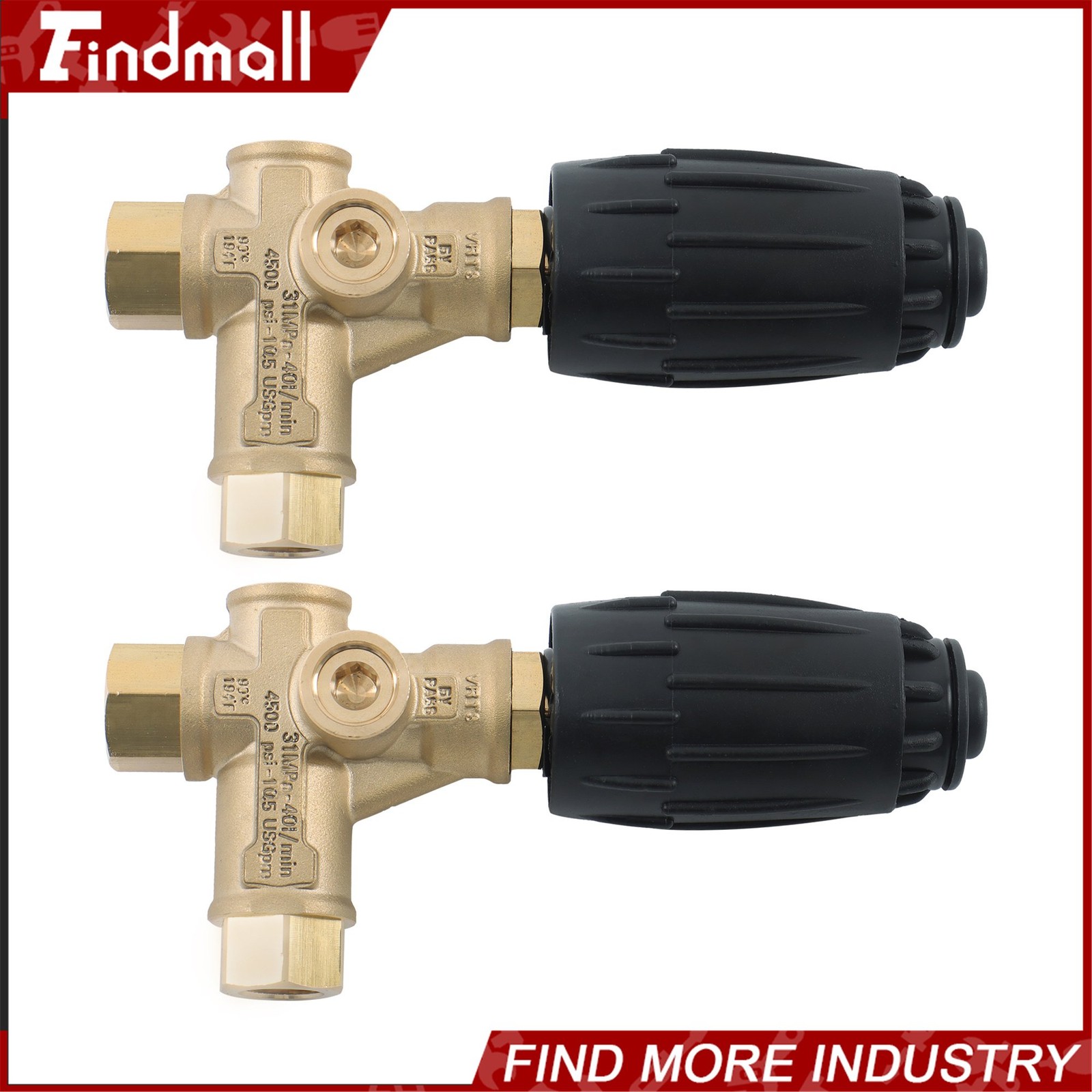 Findmall 2 Pack AR VRT3-310 Unloader Valve Washer Pump 4350PSI 8GPM 3/8″ FNPT