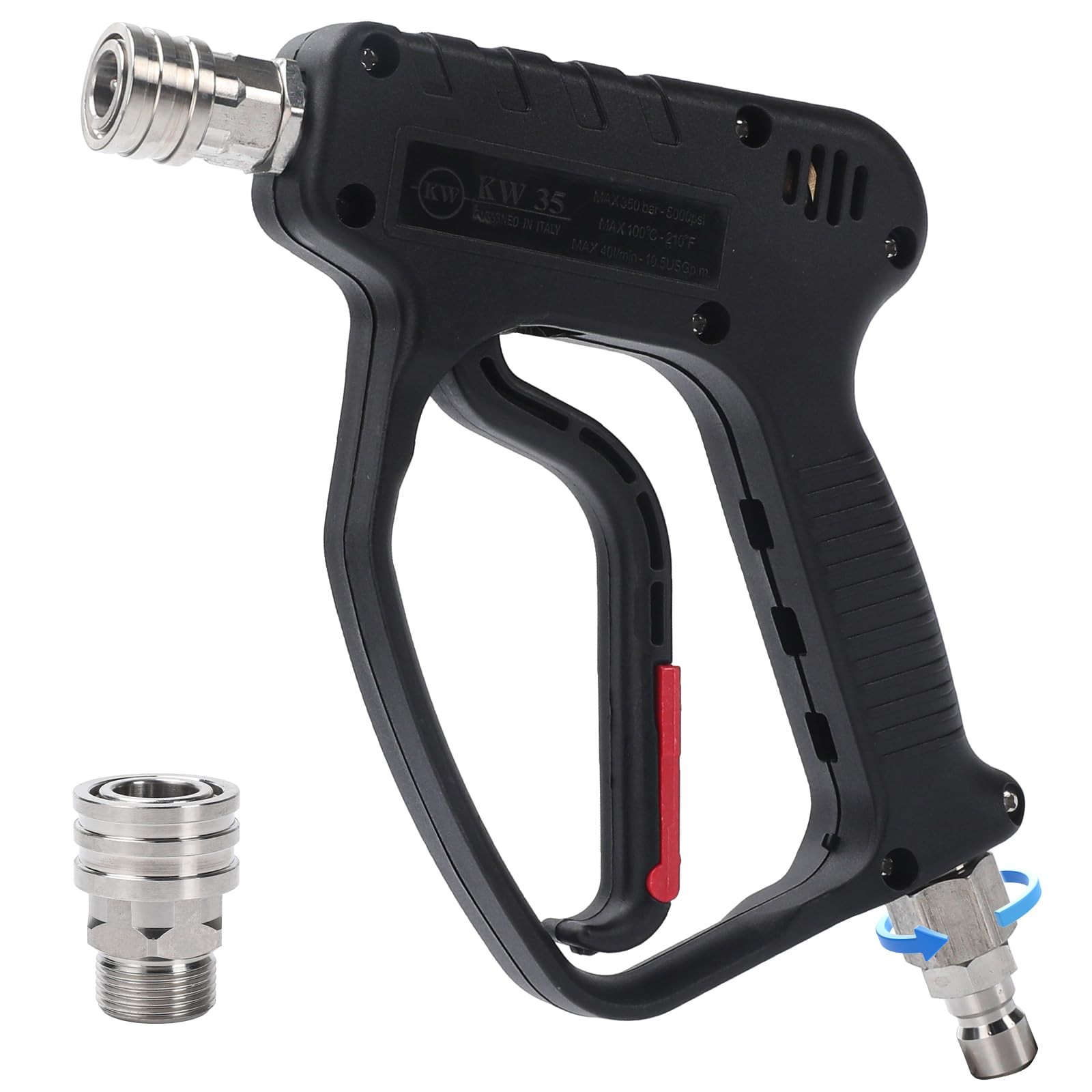 Pressure Washer Short Gun, 5000 PSI/10.5 GPM High Power Swivel Black