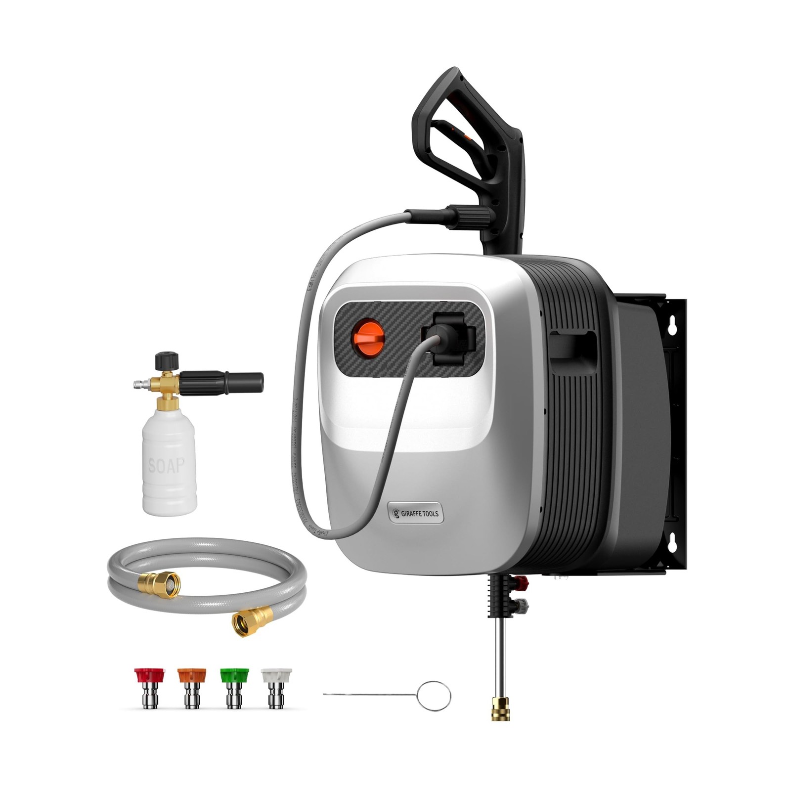 Giraffe Tools Grandfalls Retractable Pressure Washer G20, 2500 PSI 2.2 GPM, W…