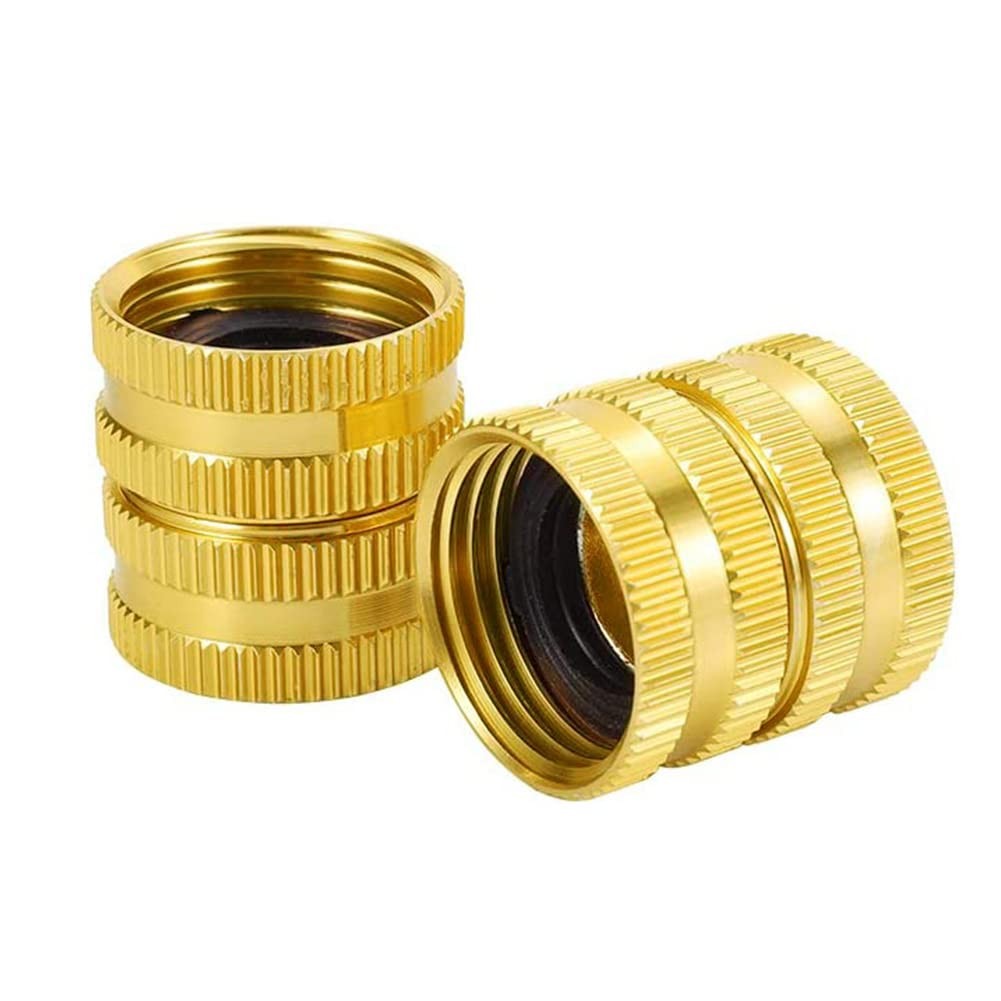 Hooshing 3/4″ GHT Female to Garden Hose Double Female, Copper