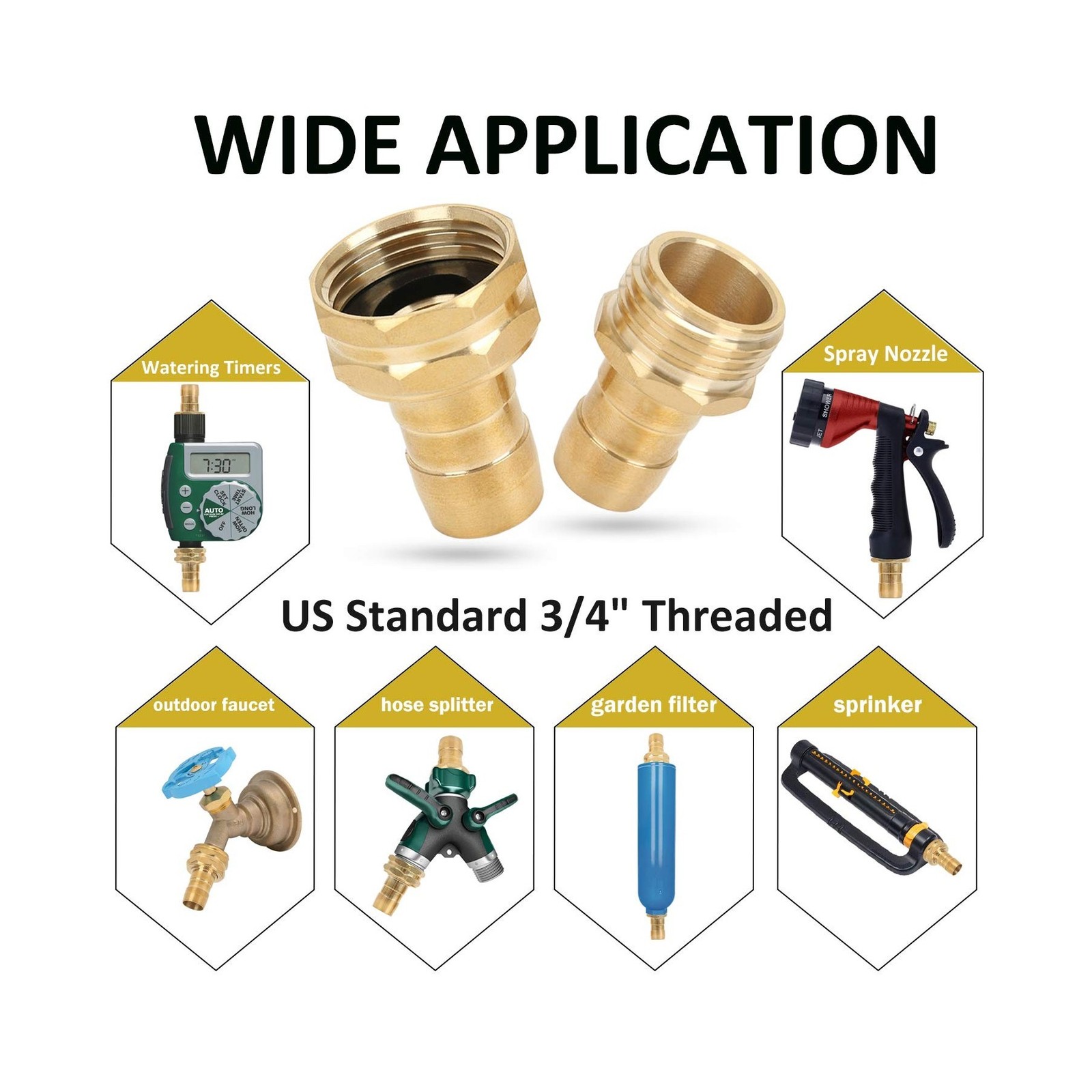 STYDDI Garden Hose Repair Kit, Solid Brass Water Hose Mender Fe… Fast USA SHIP