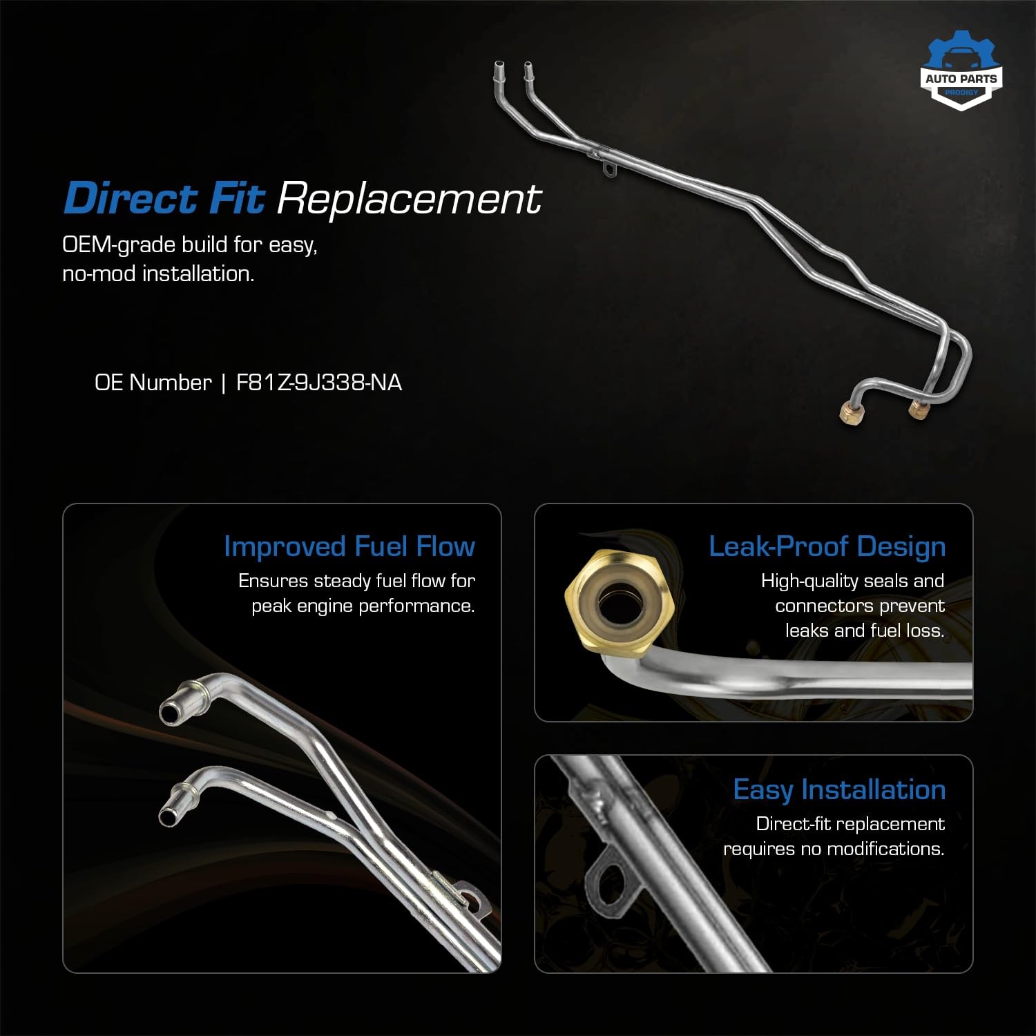 Diesel Fuel Supply & Return Line Assembly For 98-03 Ford 7.3L Replaces OE# F81Z-