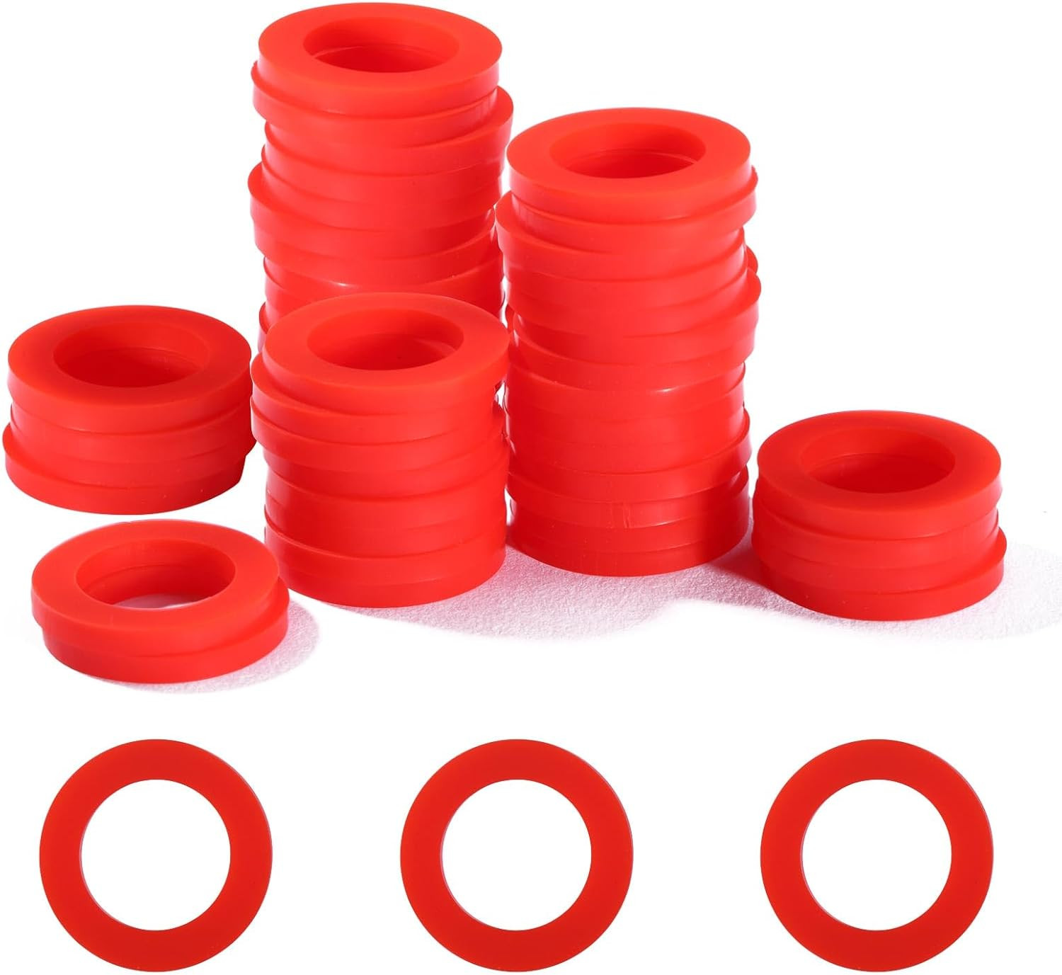 50 PCS Outdoor Garden Hose Washer Gasket Combo Pack Red. Made from Soft Silicone