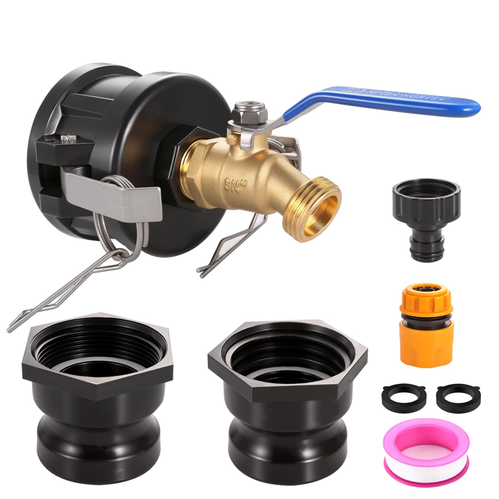 Ceaeso IBC Tote Hose Adapter, 2″ Camlock Adapter for 275-330 Gallon Black