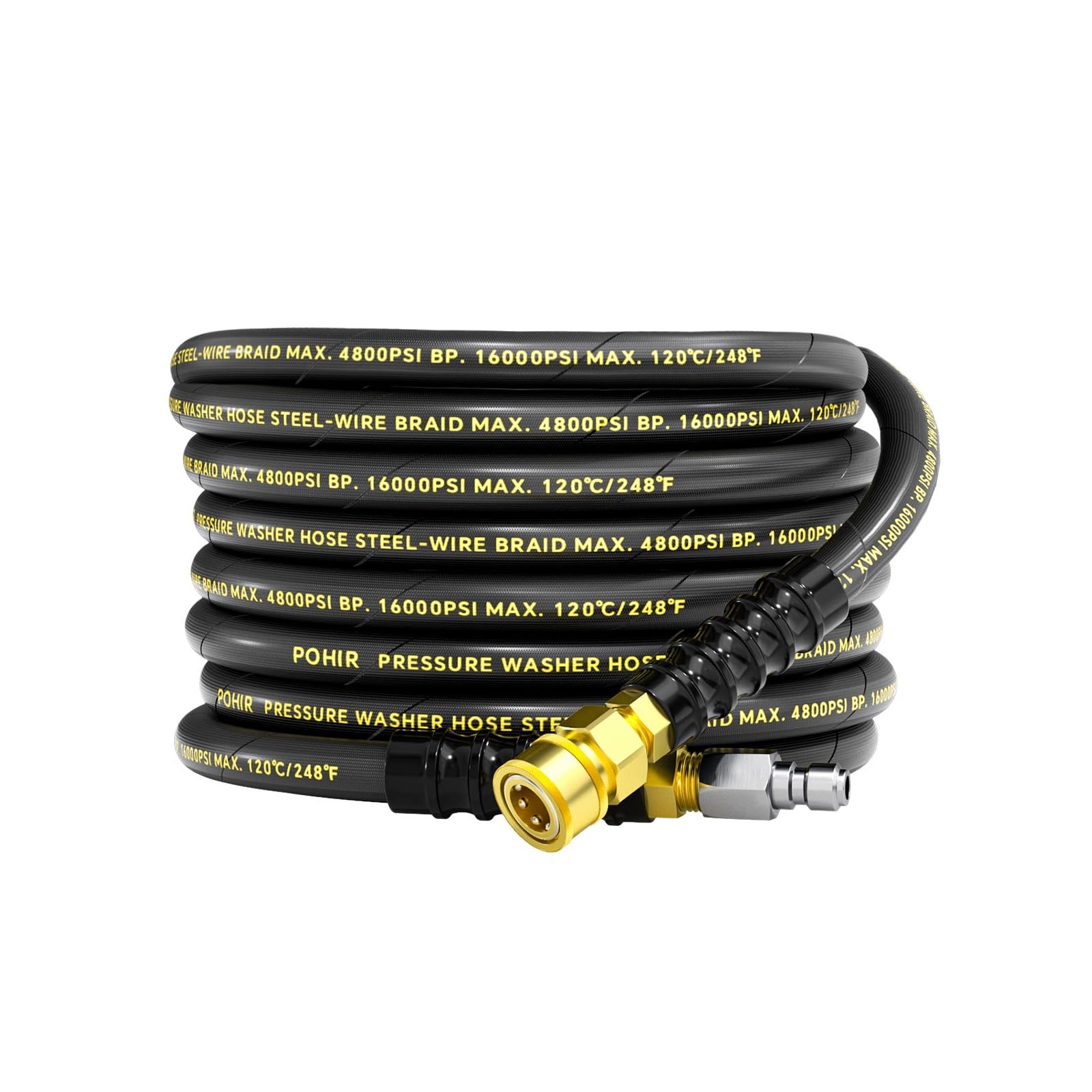 3/8″ Pressure Washer Hose 25ft 4800PSI, Power Washer Hose Steel Wire Braided …