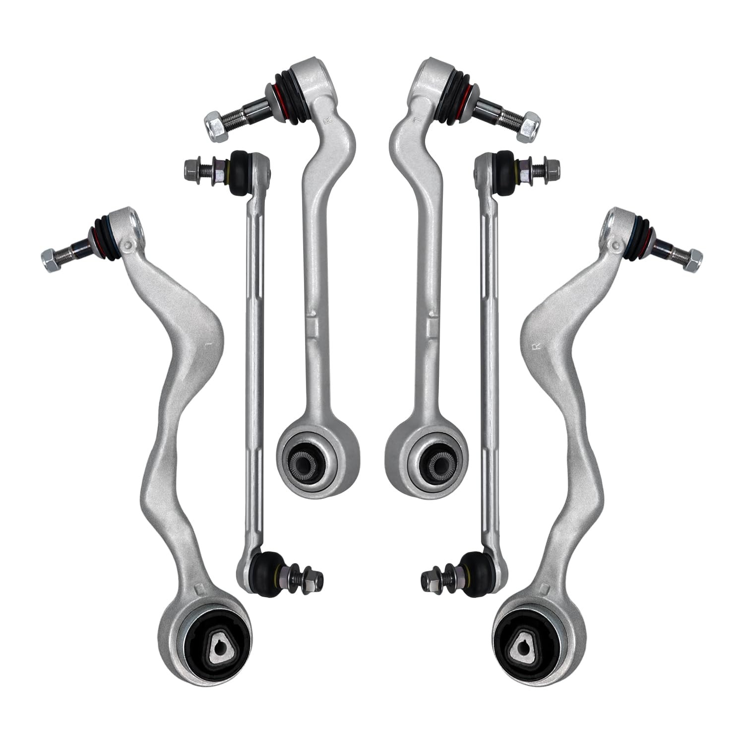 6Pcs Front & Rear Lower Control Arms Sway Bar Link Kit For E90 128i-335i X1 RWD