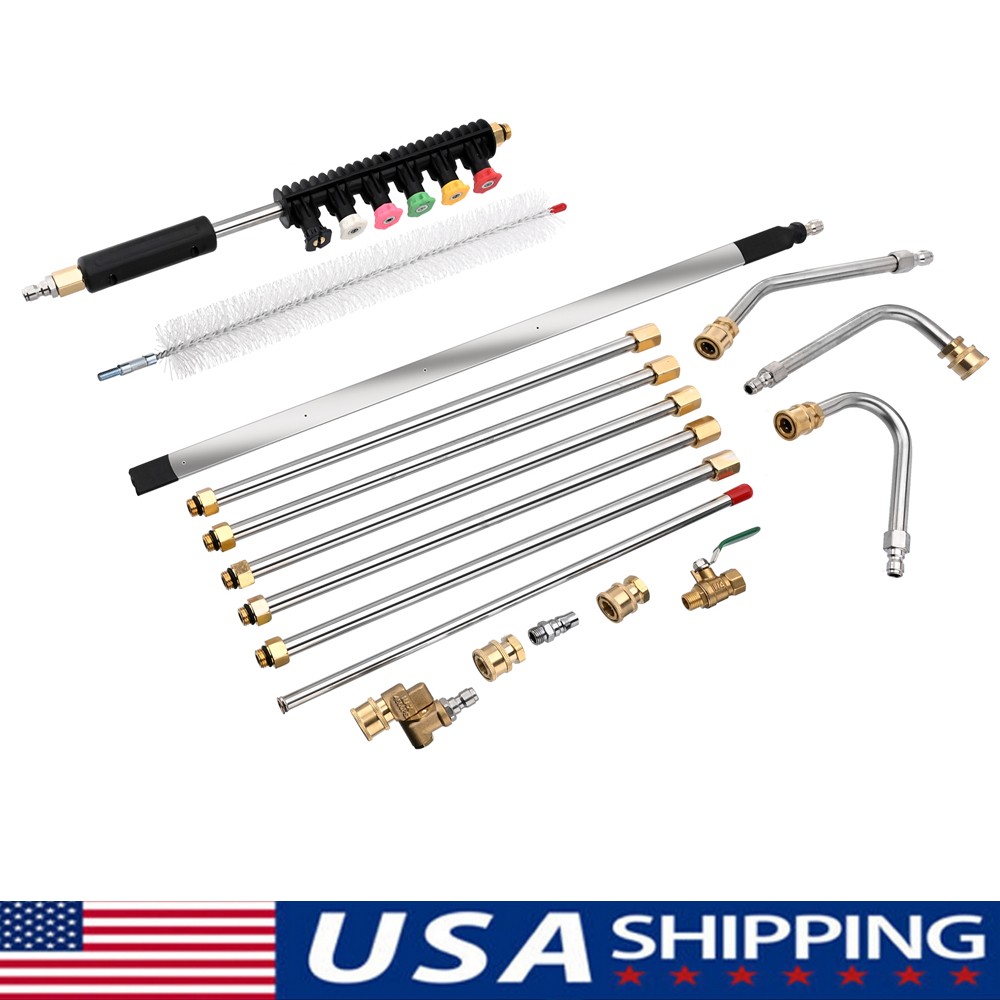 24″ Radiator Cleaning Wand With 25° Fan Nozzles +Pressure Washer Extension Wand