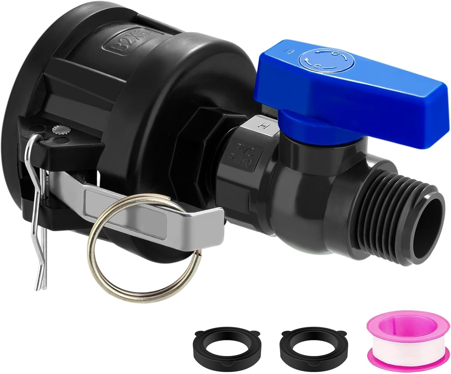 IBC Tote Hose Adapter, 275-330 Gallon PVC Valve & Fittings