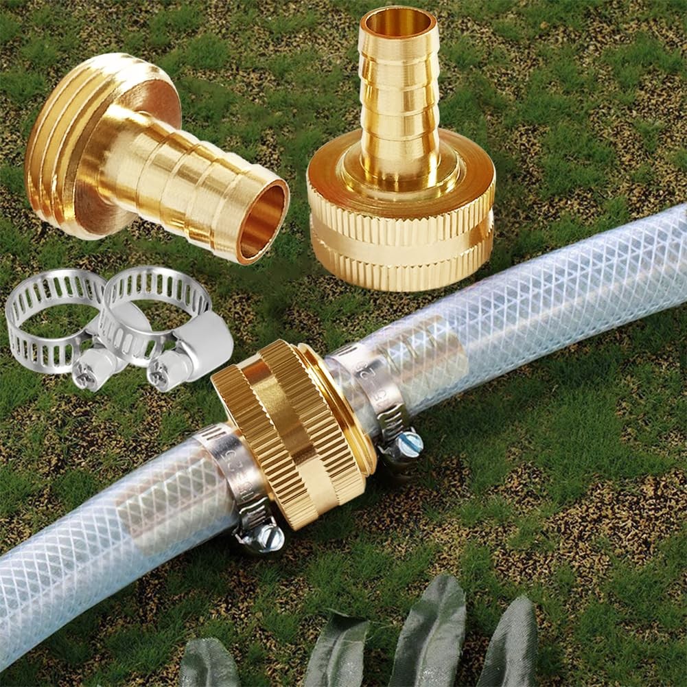Uenede 2PCS Solid Brass 1/2″ Barb 3/4″GHT Female – Barb,