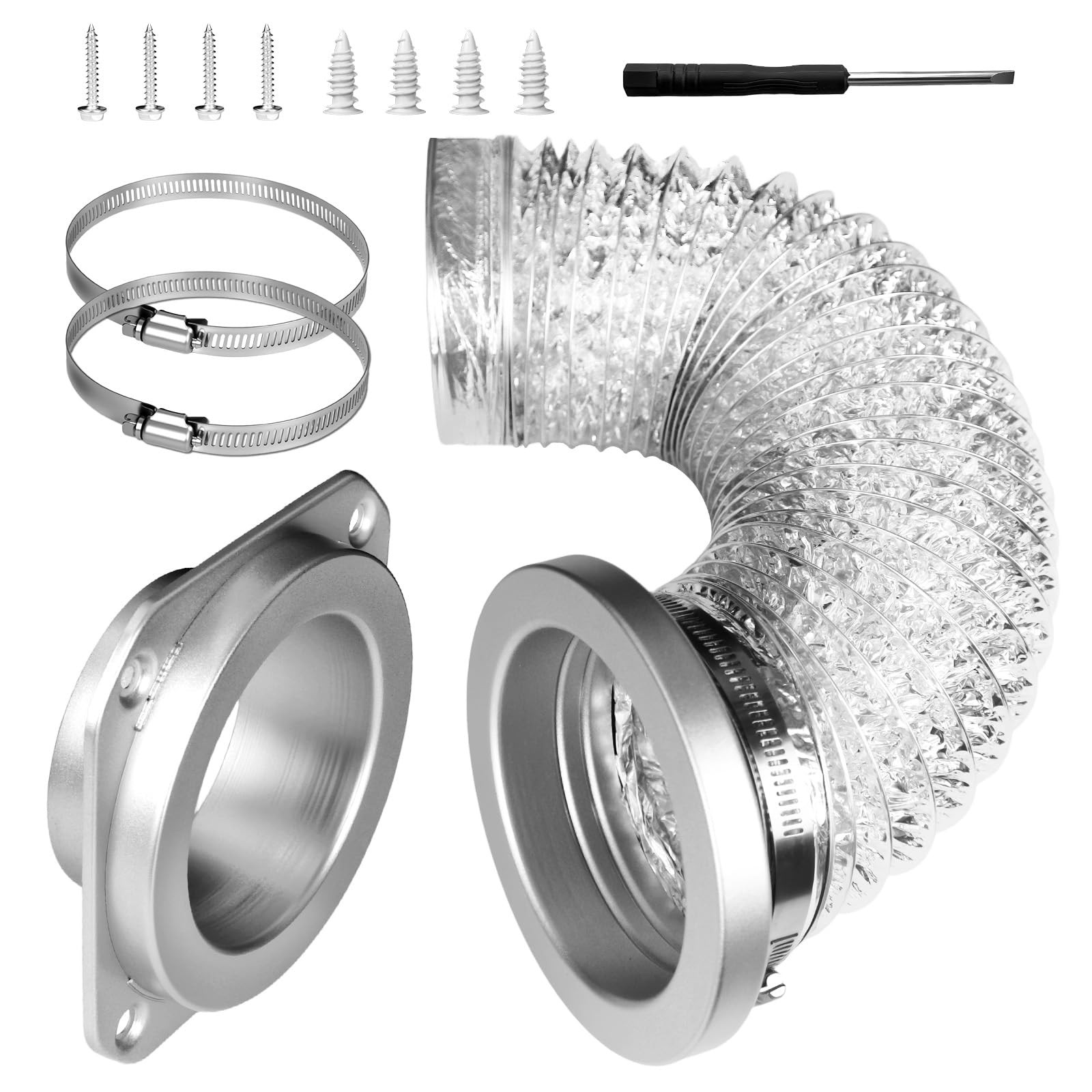 Janhemei Magnetic Dryer Vent Connector Kit, 4-Inch by 31.5-Inch silver