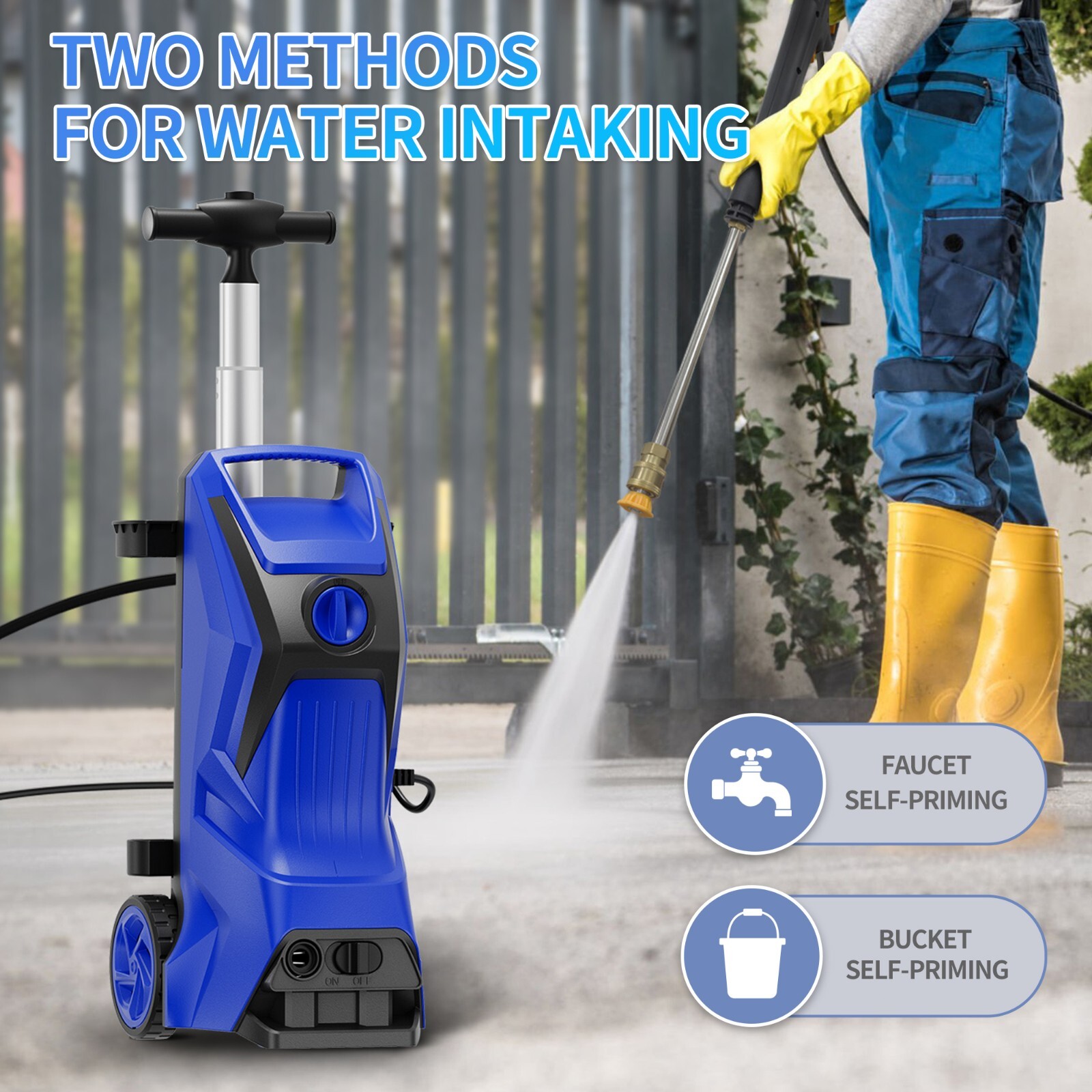 Blue Electric Pressure Washer 4800PSI 3.3GPM | Includes 4 Nozzles & Foam Cannon