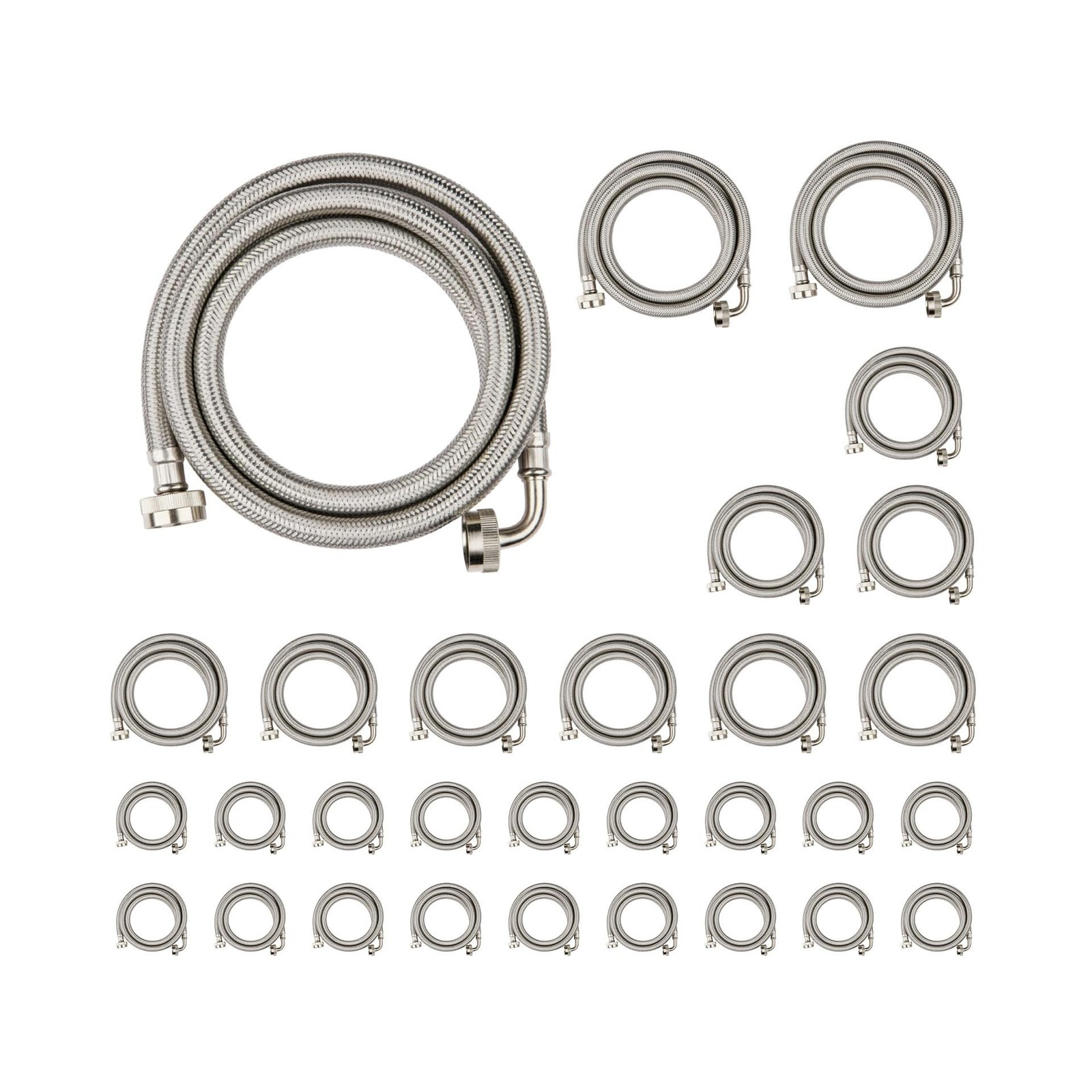 Washing Machine Hoses 4ft, 30 Pack Braided Stainless Steel Washer Hoses with …