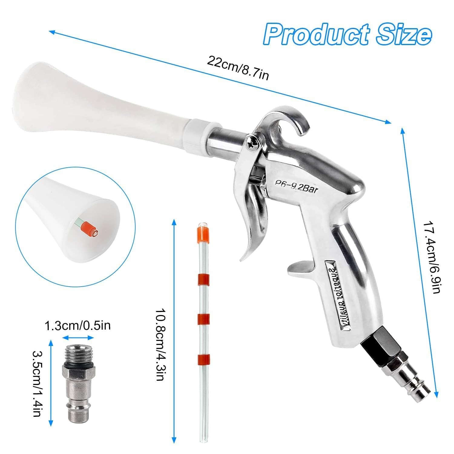 Air Compressor for Car Detailing Tool, with 5 Hoses, High Pressure…