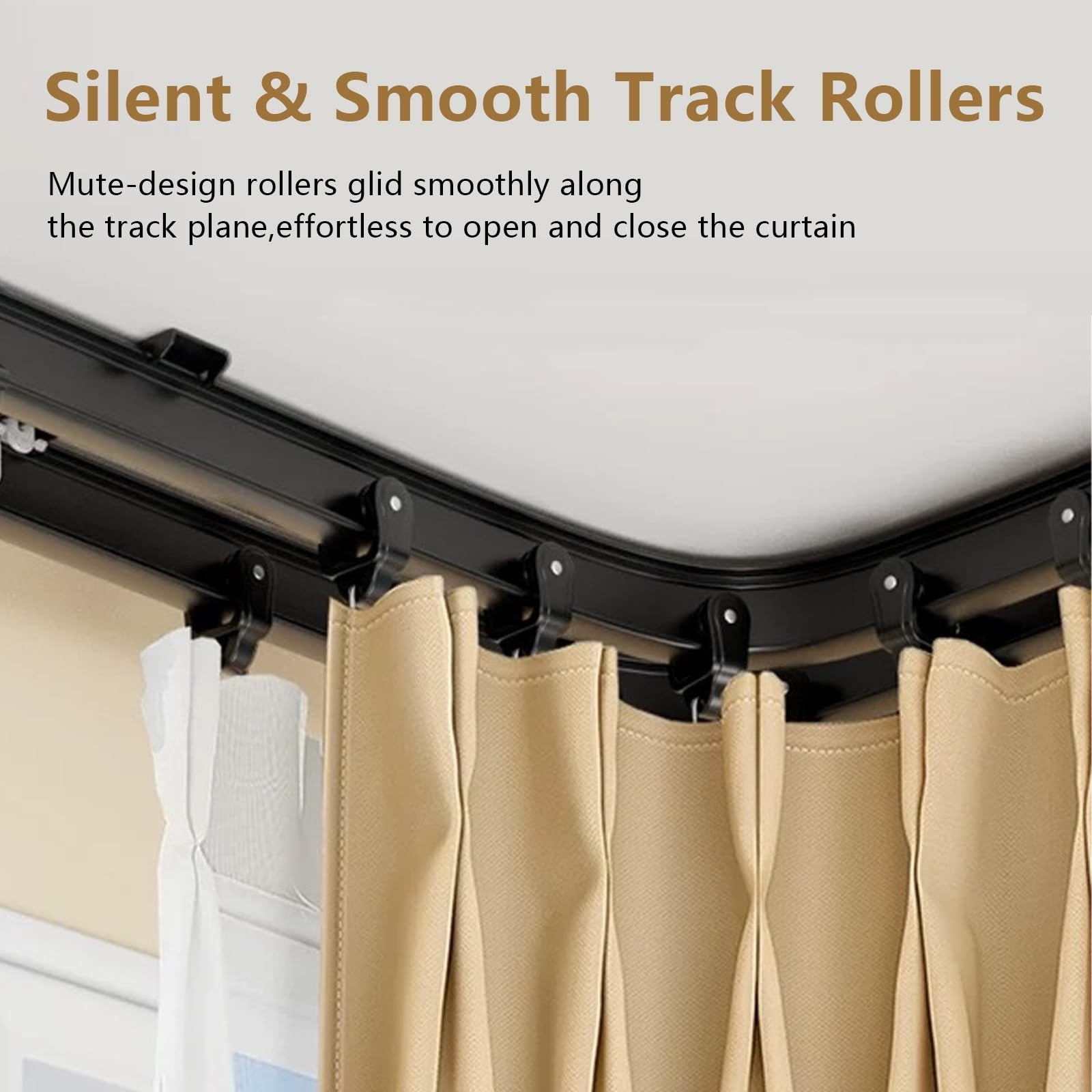 Flexible Bendable Ceiling Curtain Track, 16.4ft (5m) PVC, Metal, Plastic & St…