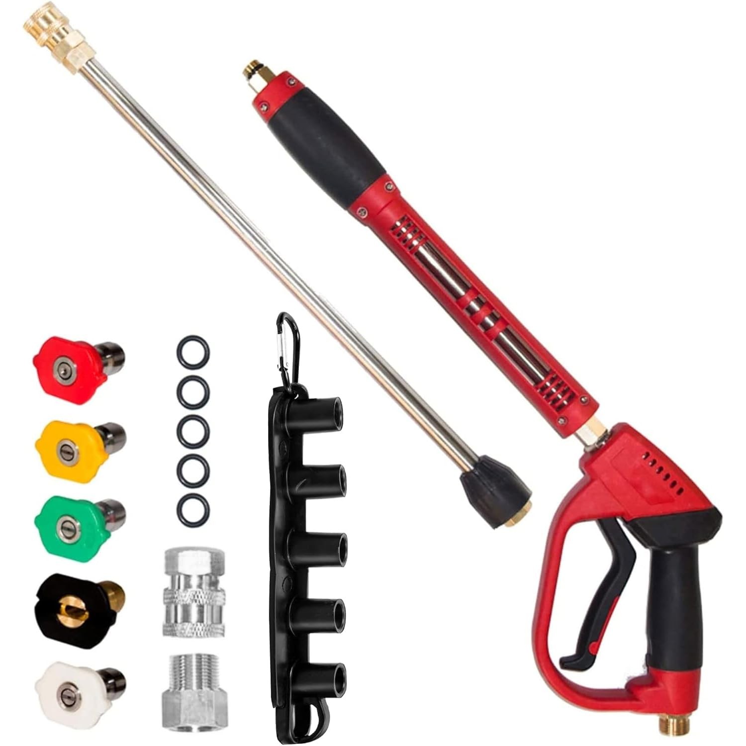 Hourleey Pressure Washer Gun, Red High Power Gun with Black