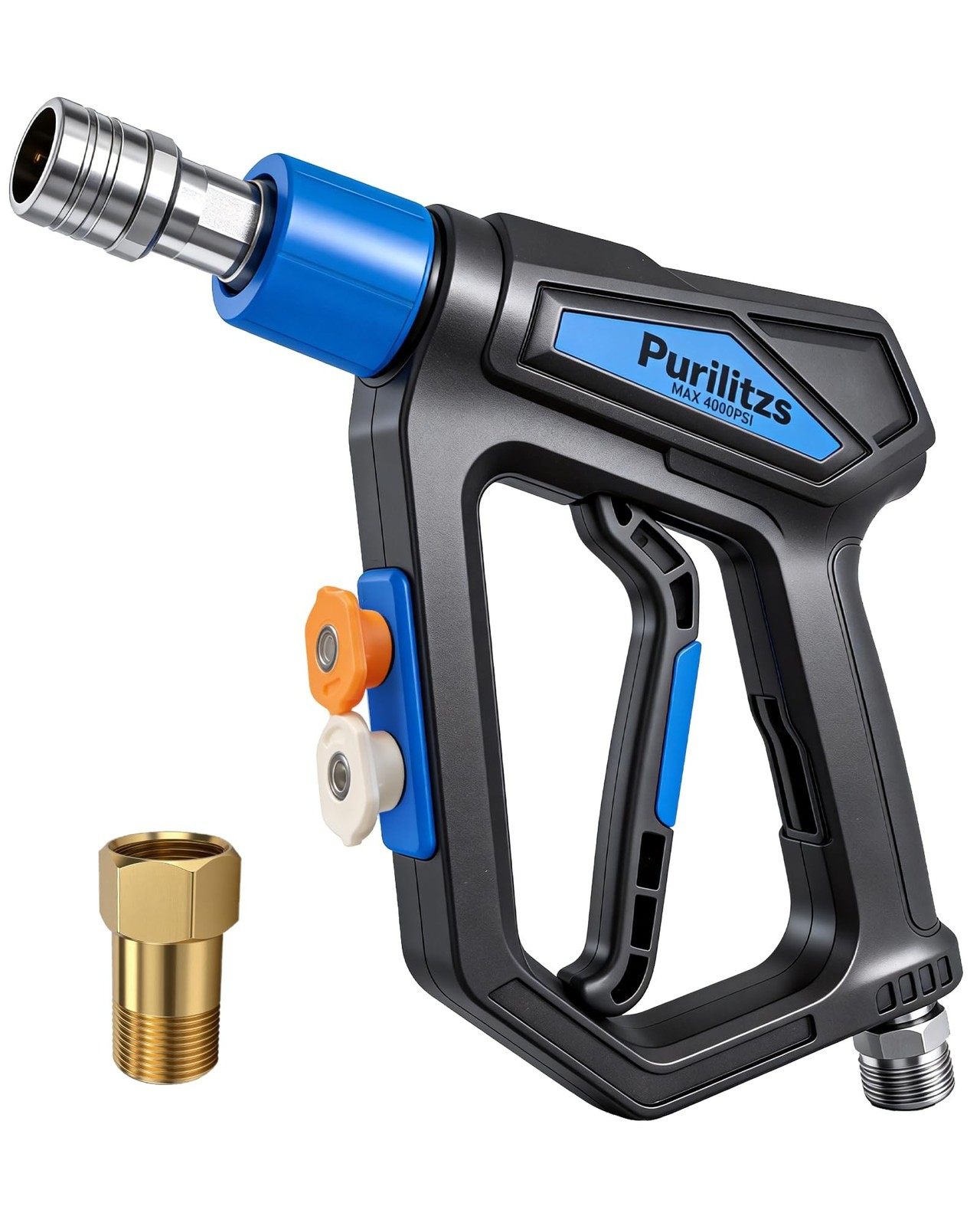 Pressure Washer Gun 4000PSI M22 14/15MM Inlet, Stubby Short Power Washing Gun…