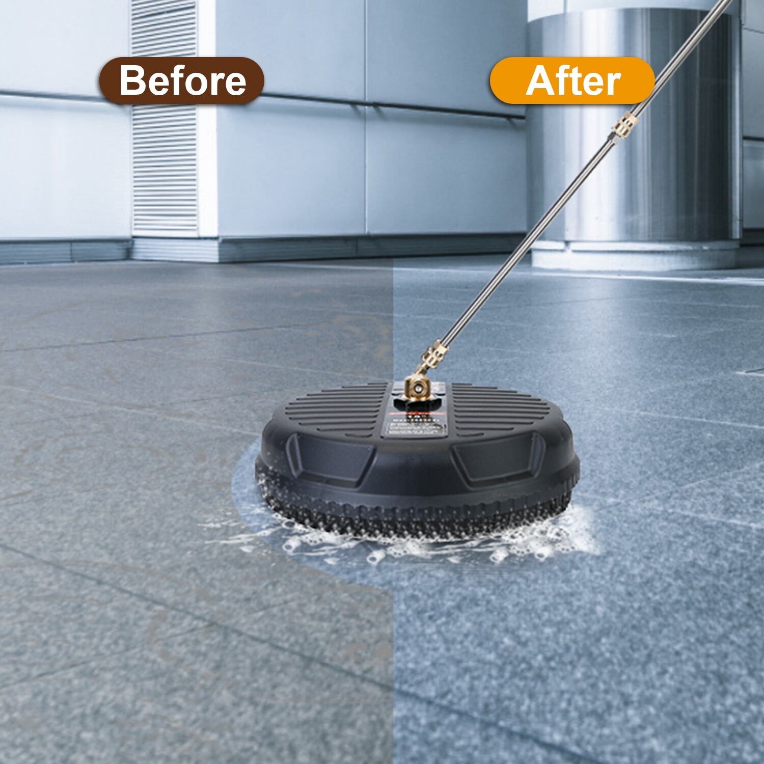 3600PSI 15″ Pressure Washer Surface Cleaner w/ 2 Extension Wand & Quick Connect
