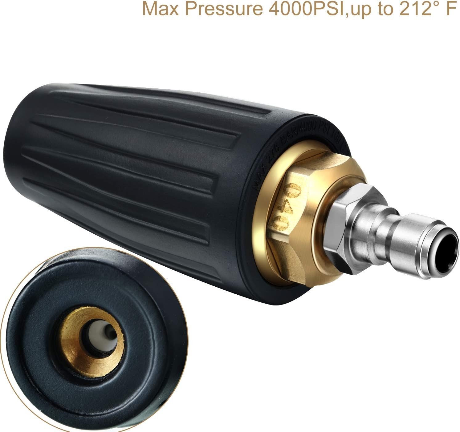 Mudder 4000 Psi Pressure Washer Rotating Turbo Nozzle 4.0 Gpm Quick…