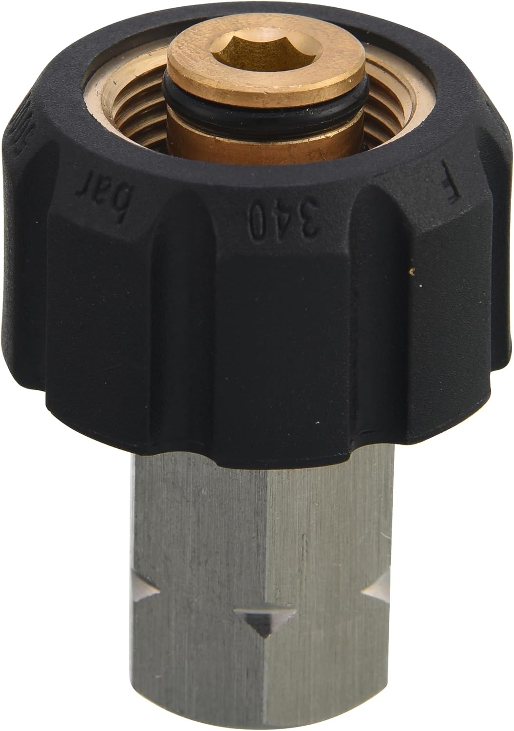 Tool Daily Pressure Washer Adapter, M22 to 3/8, Black, Gold, Silver