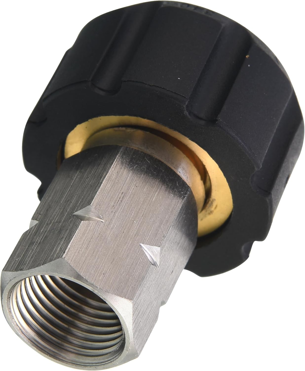 Tool Daily Pressure Washer Adapter, M22 to 3/8, Black, Gold, Silver