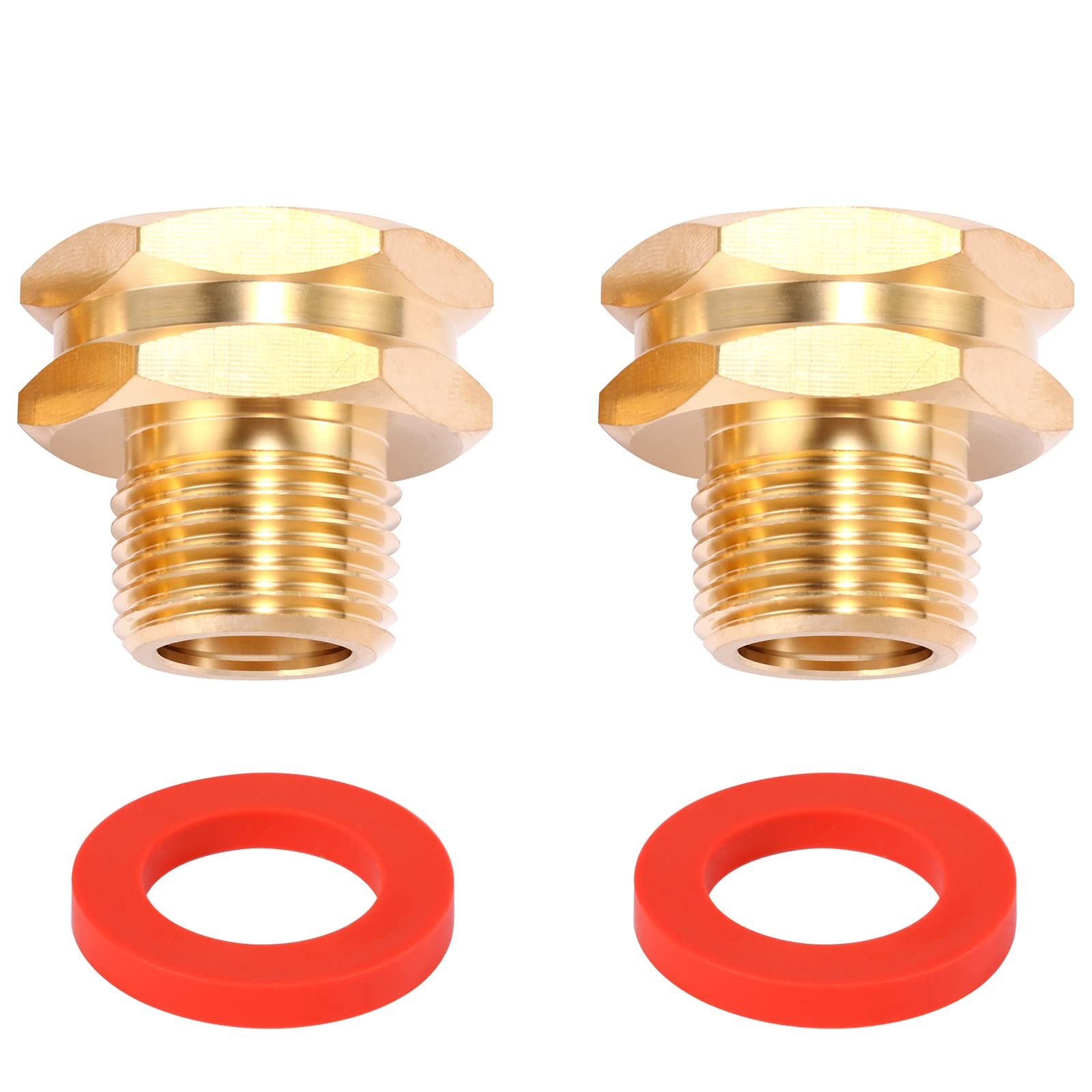 2 Pack Brass Garden Hose Adapter, 3/4″ GHT Female x 1/2″ NPT Male,