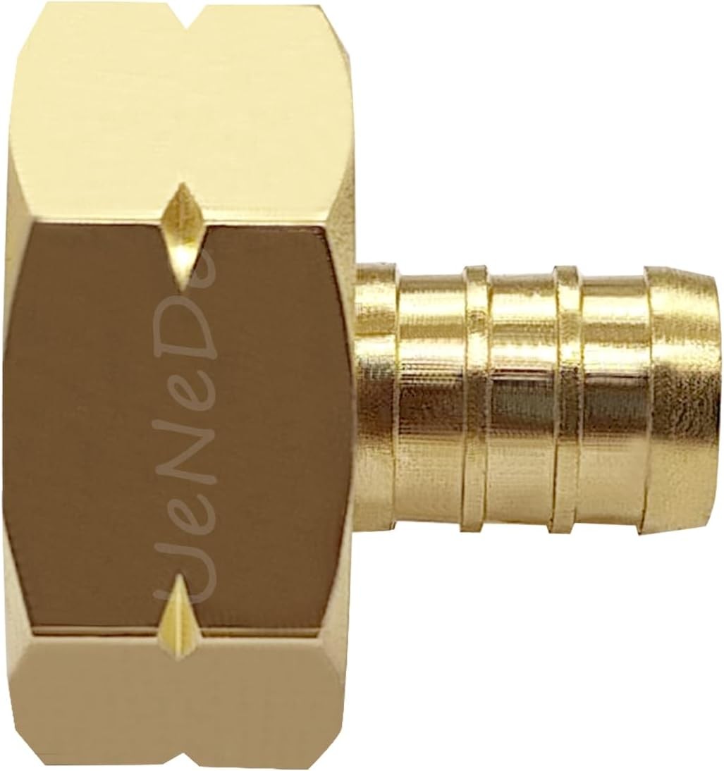 2PCS Brass 1/2″ PEX Barb to 3/4″ GHT Female Garden Hose End Connector