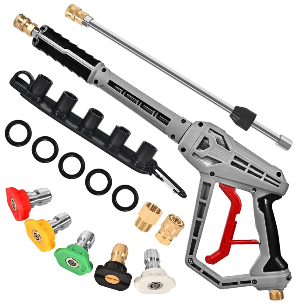 WXMECH Pressure Washer Gun with Extension Wand Replacement 39 inches, Gray