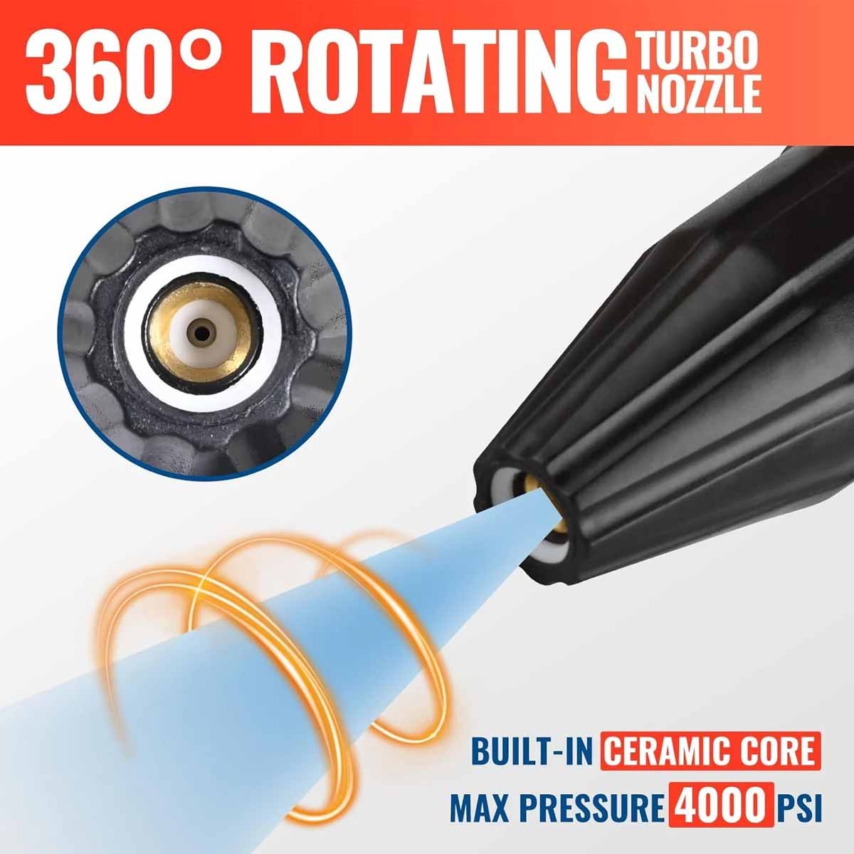 4.0 GPM turbine rotating nozzle 360 ° rotating turbine 4000 PSI