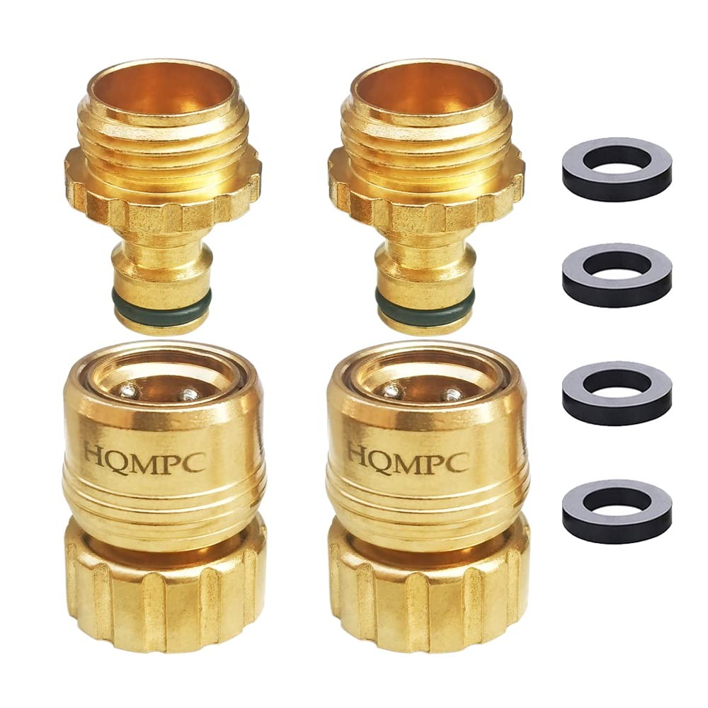 HQMPC No Pb Garden Hose Quick Connect Brass Lead Free 2SETS,