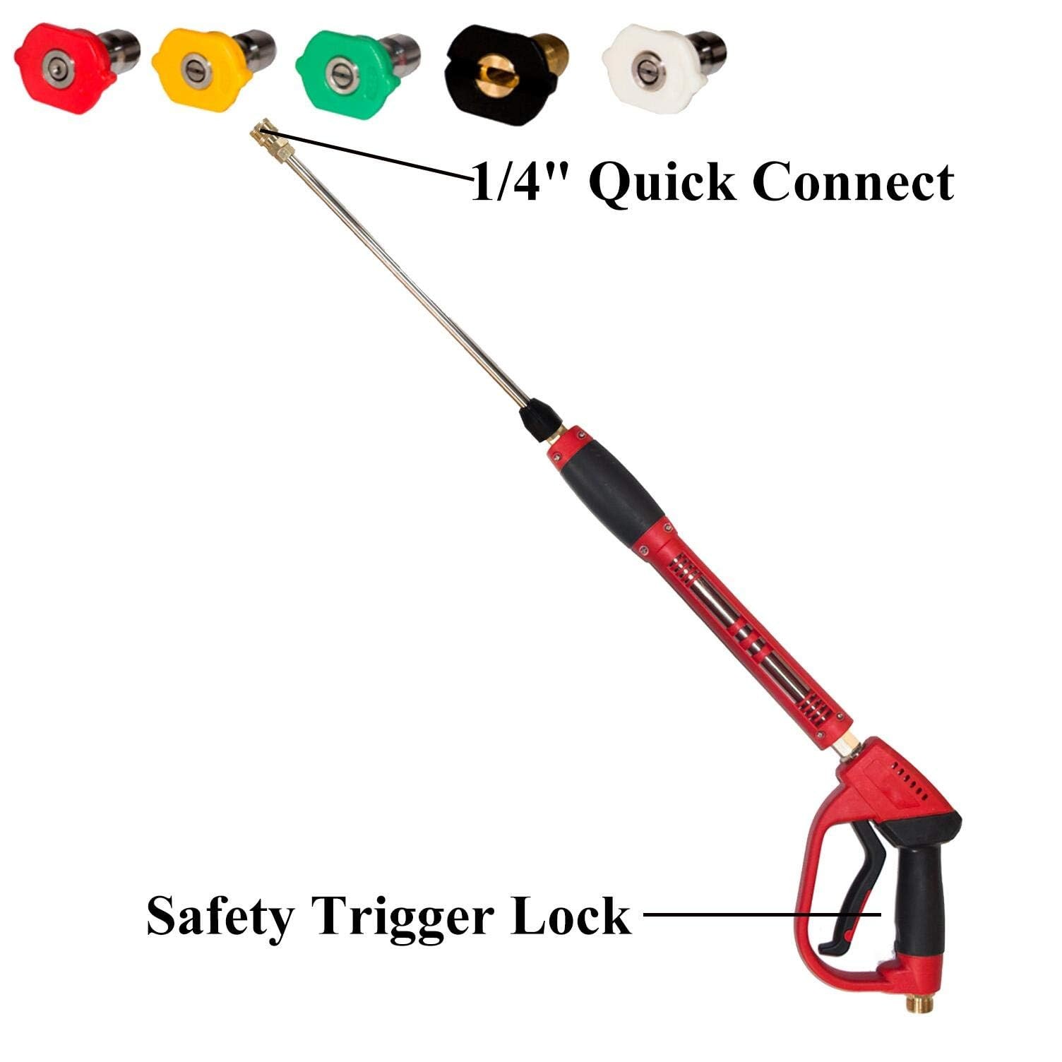 Hourleey Pressure Washer Gun, Red High Power Gun with Black
