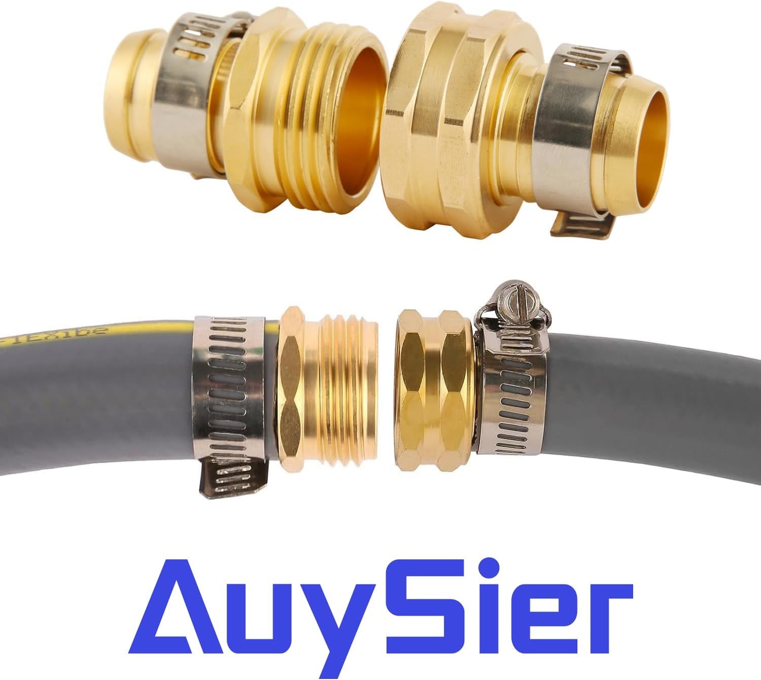 3 Set Brass Garden Hose Repair Connector Kit with Fit for 3/4" hose