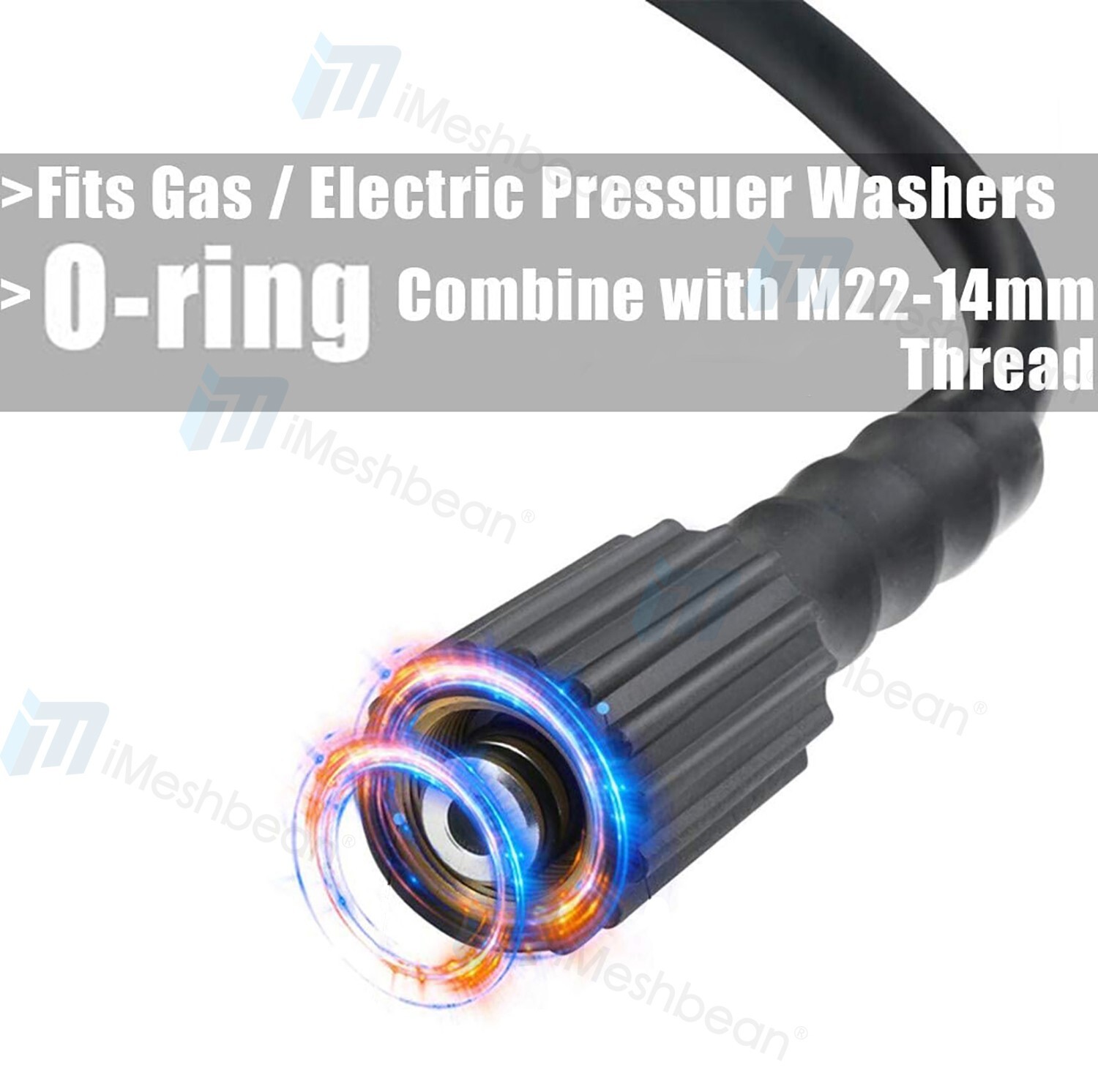 50FT 5800psi High Pressure Power Washer Hose Extension Washer M22 14MM Coupler