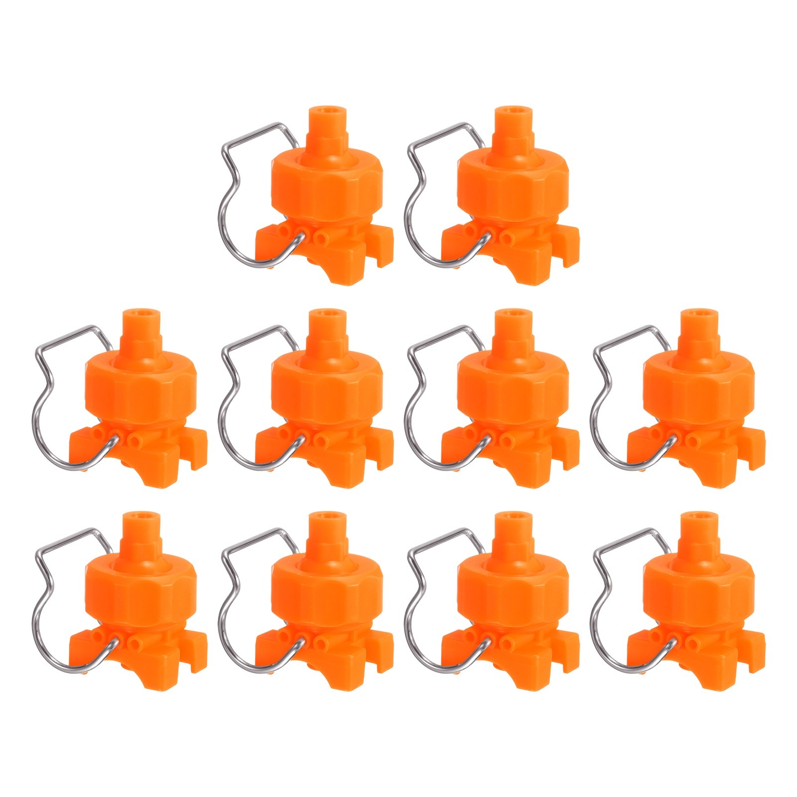 10Pcs 65° Spray Nozzle with Pipe Clip 25mm/1″, 0.25m³/h