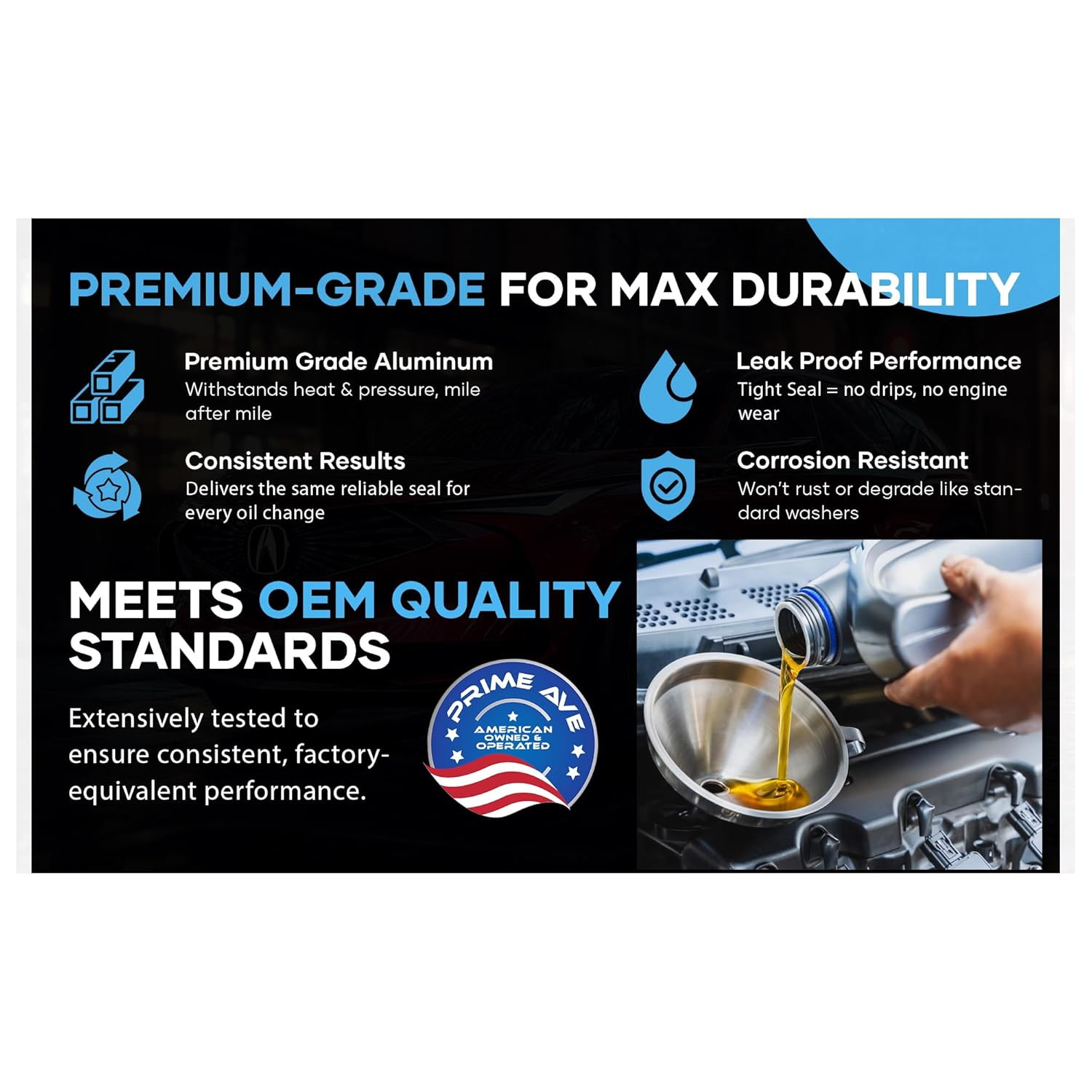 Aluminium Oil Drain Plug Washer Gaskets – U.S. Made 12Mm Crush Washer – Oil Plug