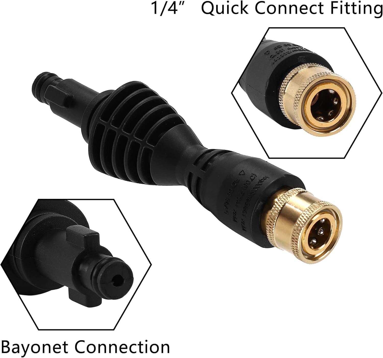 PWACCS Pressure Washer Gun Adapter Kit – Power Fittings with Black