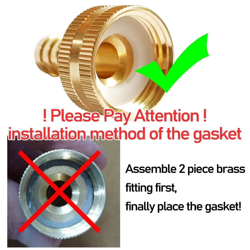 Uenede 2PCS Solid Brass 1/2″ Barb 3/4″GHT Female – Barb,