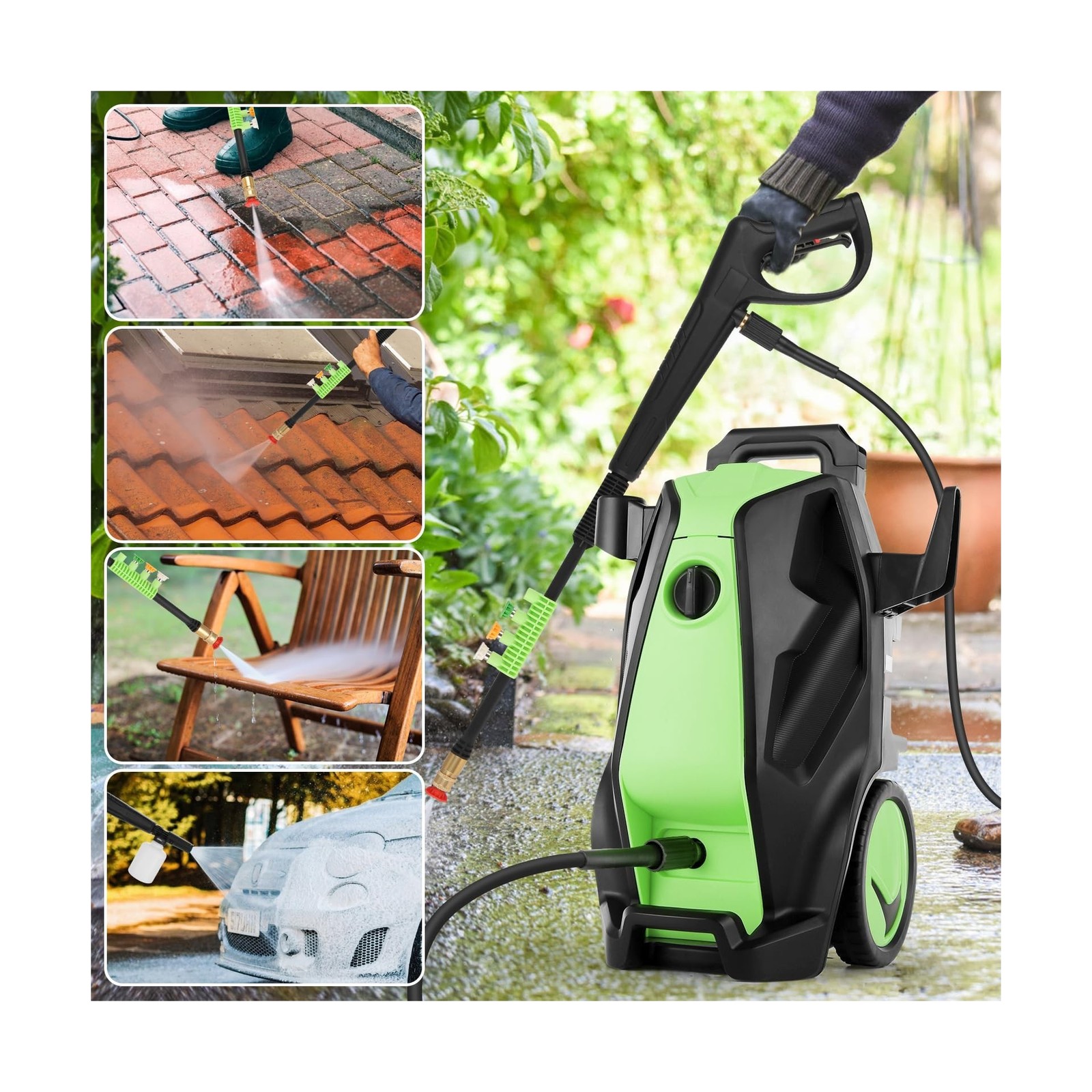 5000PSI 4.0GPM Heavy Duty Electric Pressure Washer with 33 FT Extension Hose,…
