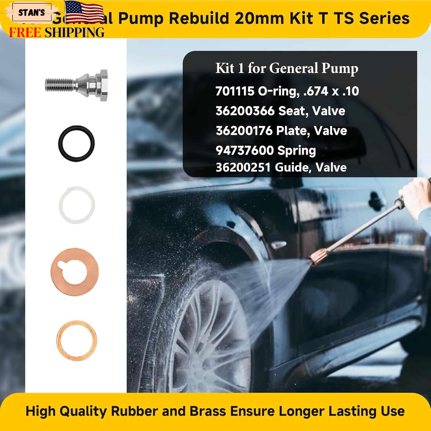 for General Pump Rebuild kit Compatible with General Pump T/TS Series T1011 TS10