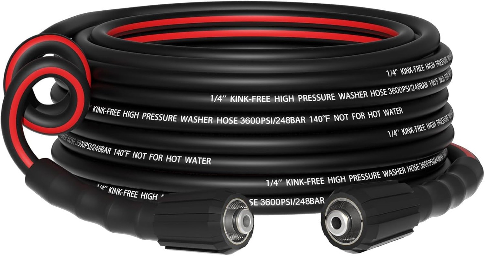 Flexible 1/4″ Pressure Washer Hose 25FT,3600PSI Kink Resistant Power Washer R…