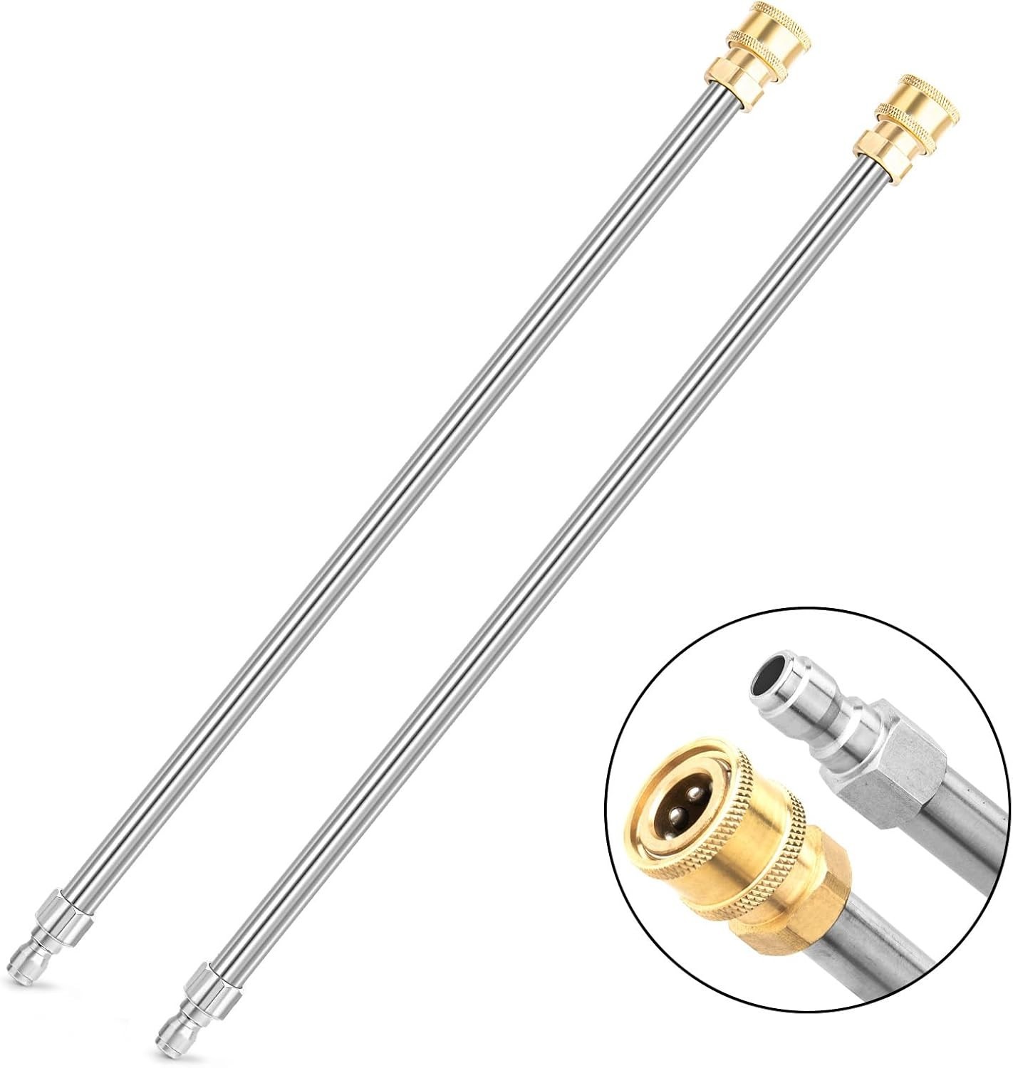 Pressure Washer Extension Wand, 2 Pack 17 Inch 17 inches, silver, yellow