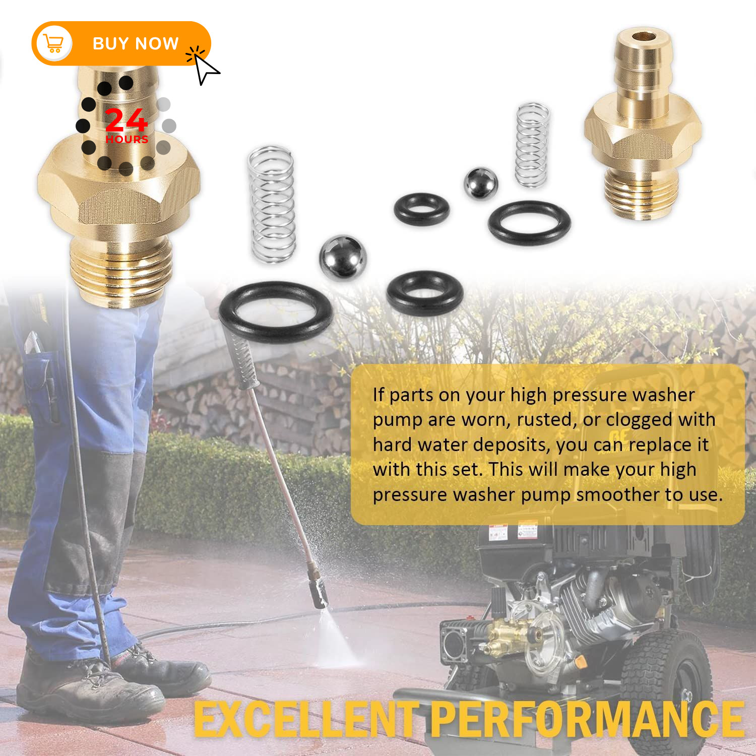 USSKYBOY Pressure Washer Chemical Soap Injector Kit for Briggs and gold