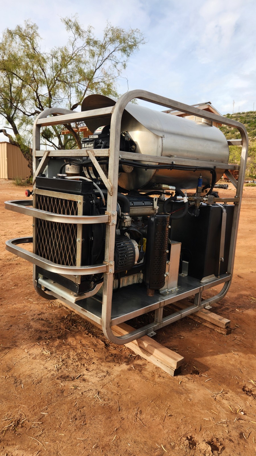 Industrial Hotwater Pressure Washer- Diesel Engine & Burner *Low Hour Machine