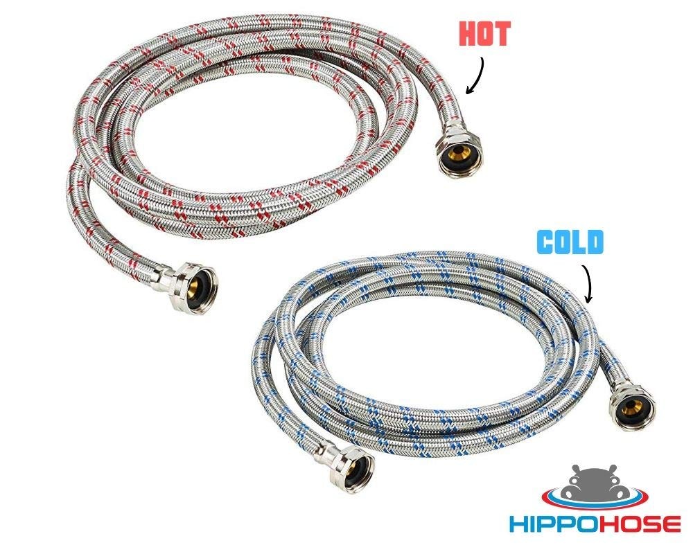 Washing Machine Hoses (4FT) – OCT Connect for Easy & Secure 4ft, Blue,Red