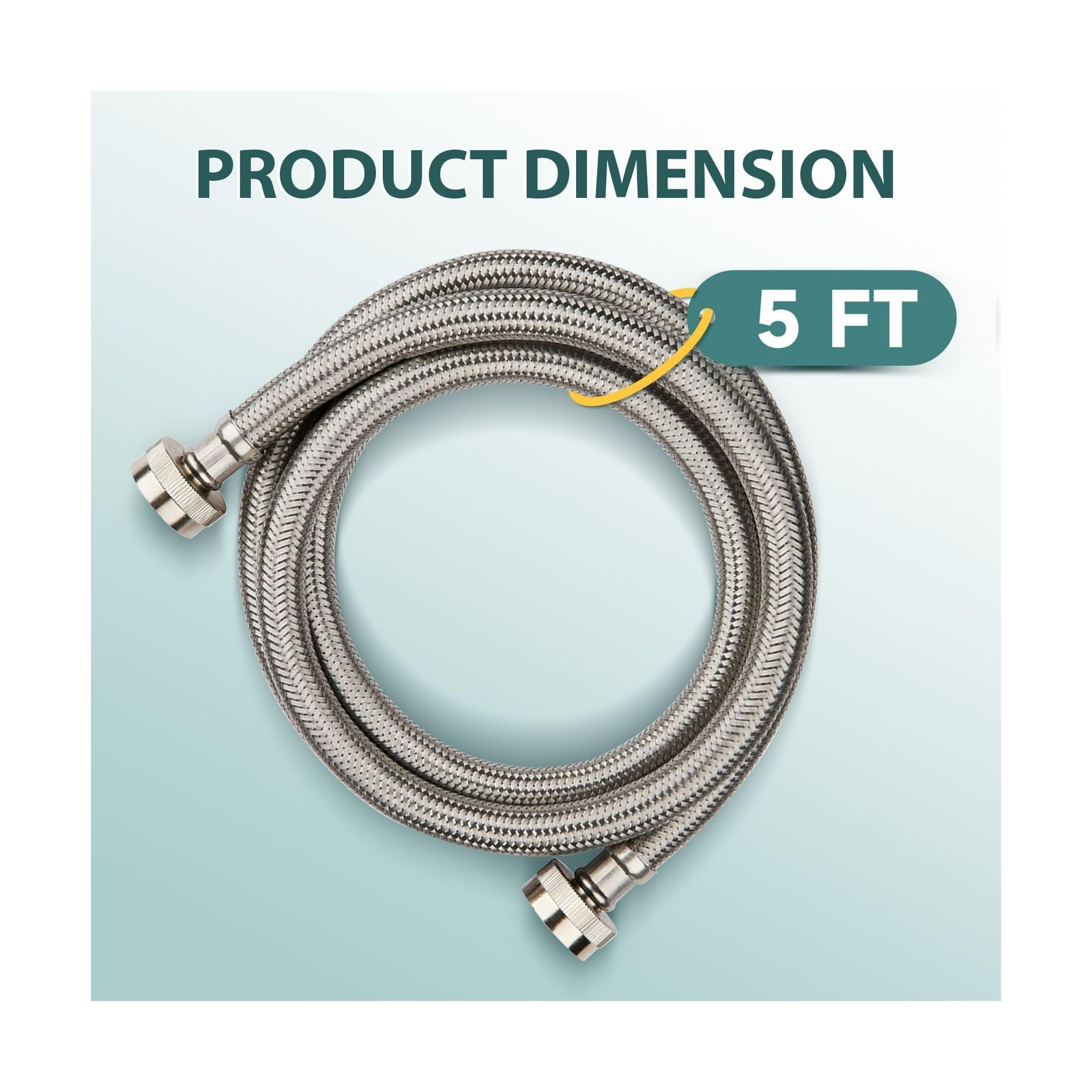 Washing Machine Hoses 5ft, 20 Pack Braided Stainless Steel Washer Hoses, Hot …