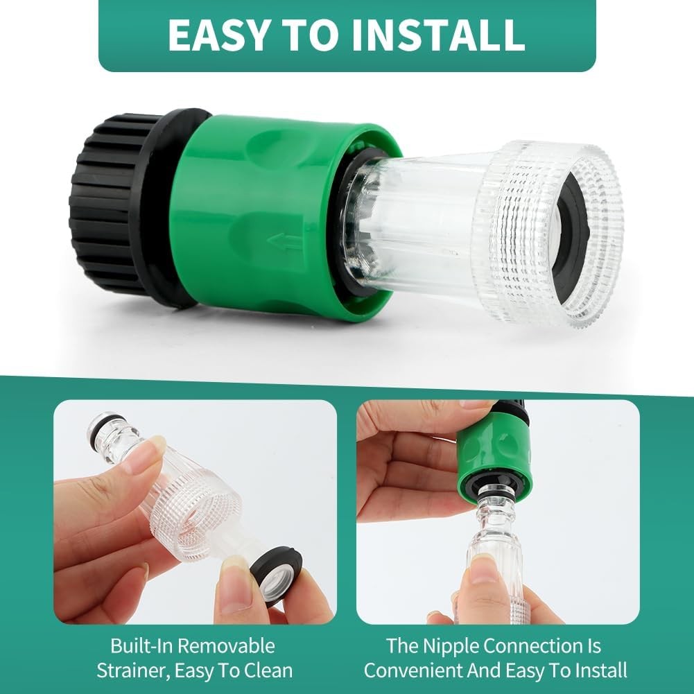 4pcs 3/4 Inch Quick Connect Pressure Washer to Garden Hose Adapter, 0.98inch