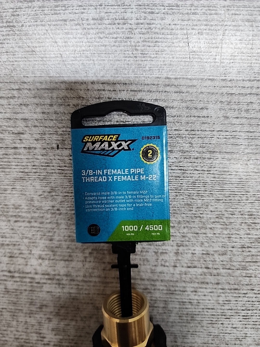NEW Pressure Washer 3/8” FPT To M22 Gun Connector Surface Maxx (Brass)