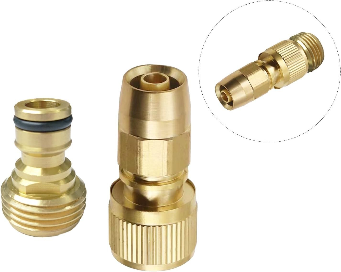 Expandable Garden Hose Repair Kit, Set of Brass Flexible 3/4 inch GHT..