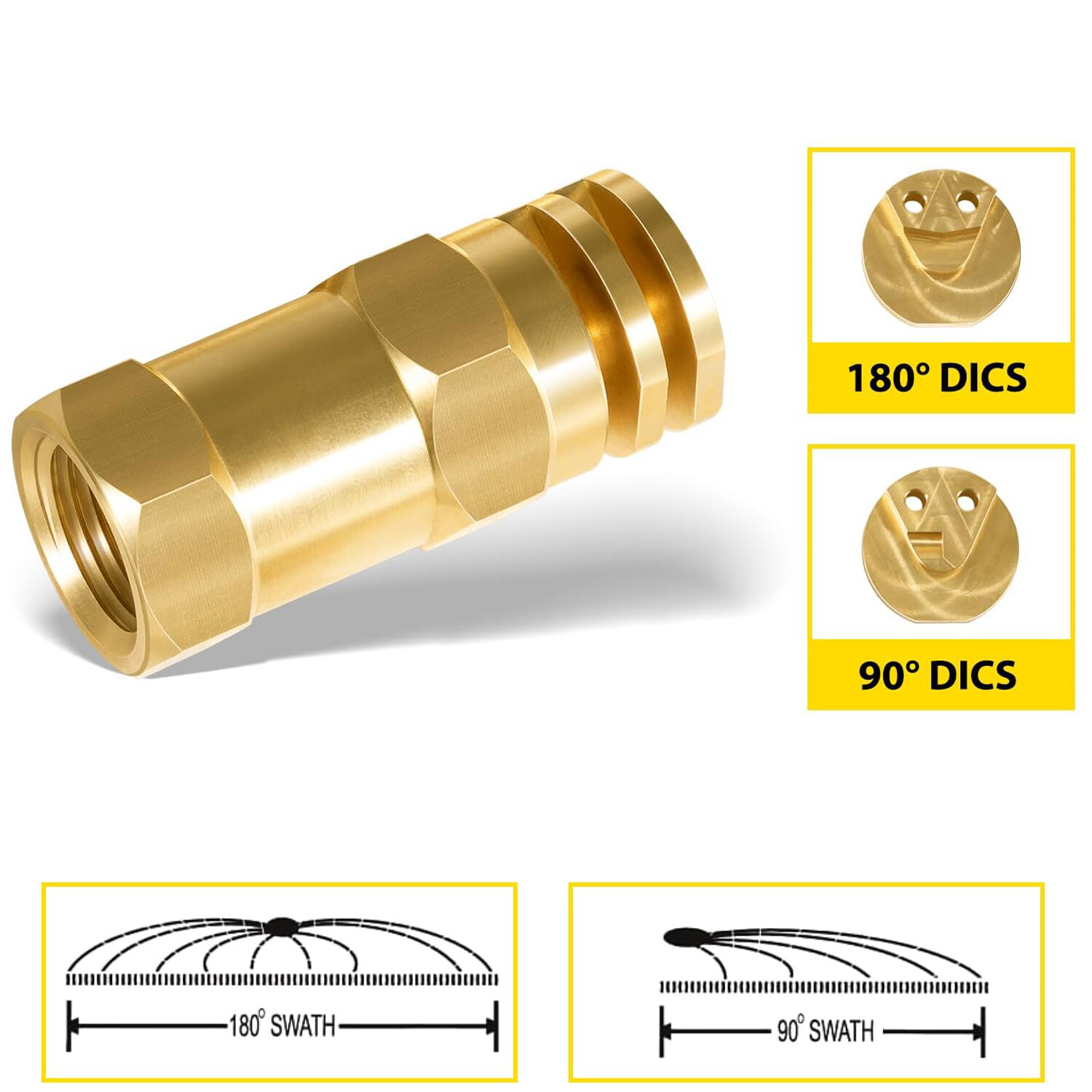 Boomless Spray Nozzle 1/2″ FPT #10 Orifices 90°& 180° Caps 4.2 GPM 654101, 65411